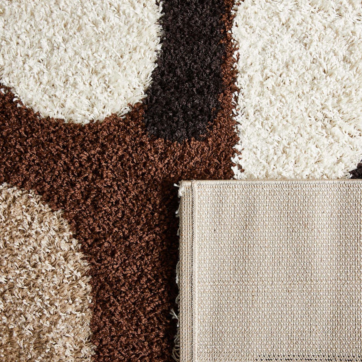 Tapis Shaggy Palerme 1063 - Motif Géométrique - Marron - Intérieur - Image 4