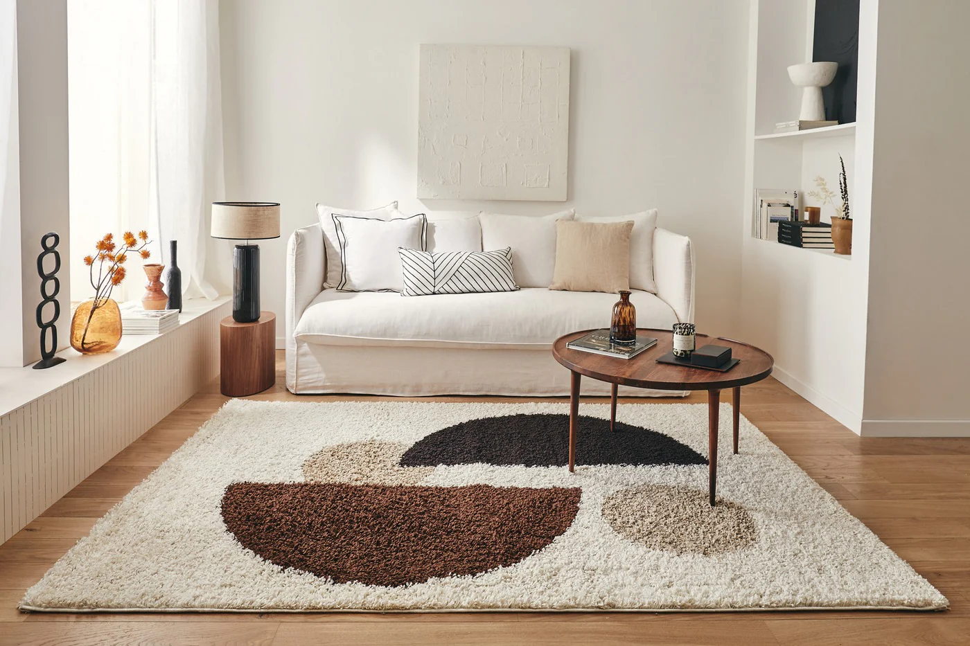 Tapis Shaggy Palerme 1064 - Motif Géométrique - Marron - Intérieur - Image 3