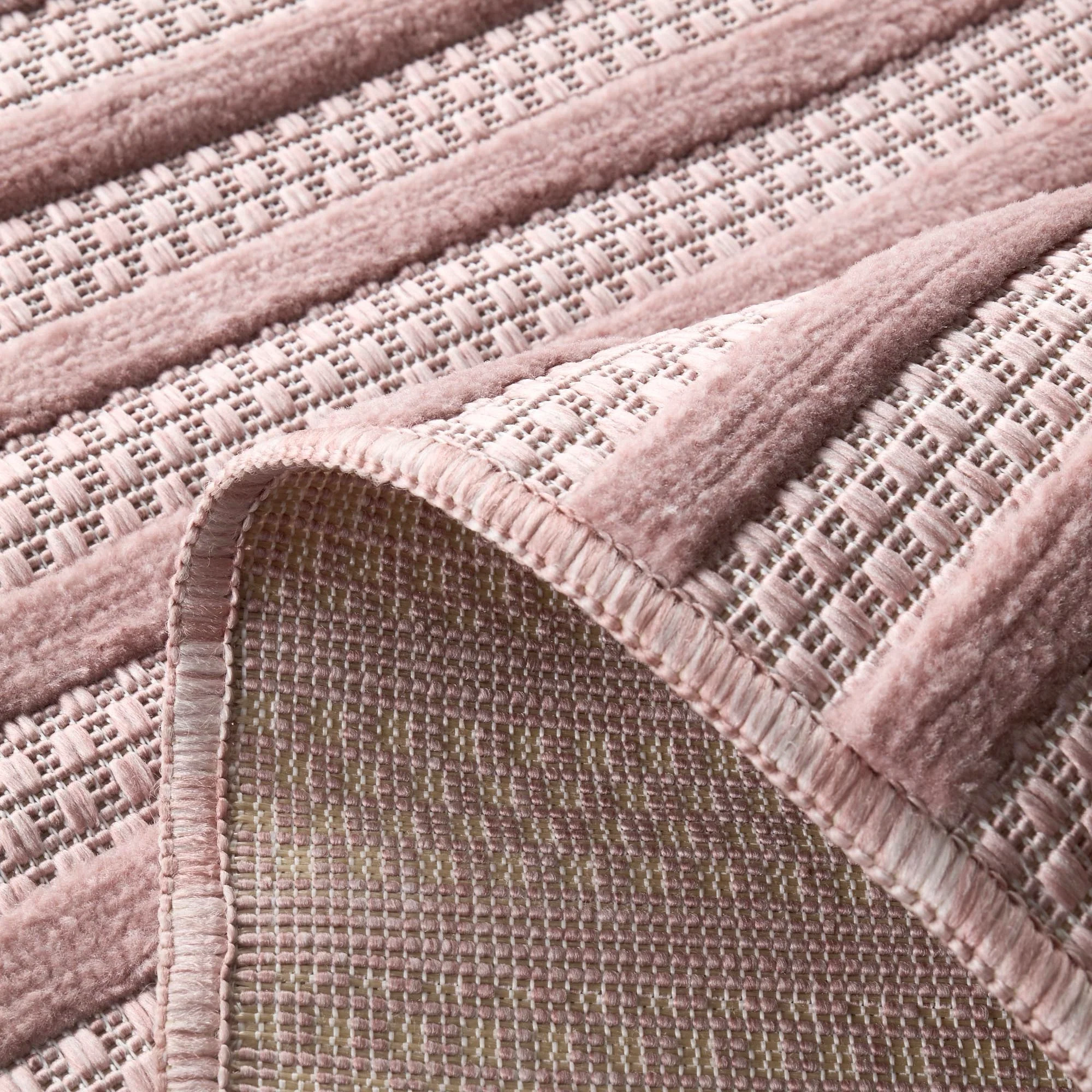Tapis Santorini 986 - Motif Graphique - Rose - Intérieur / Extérieur - Image 4