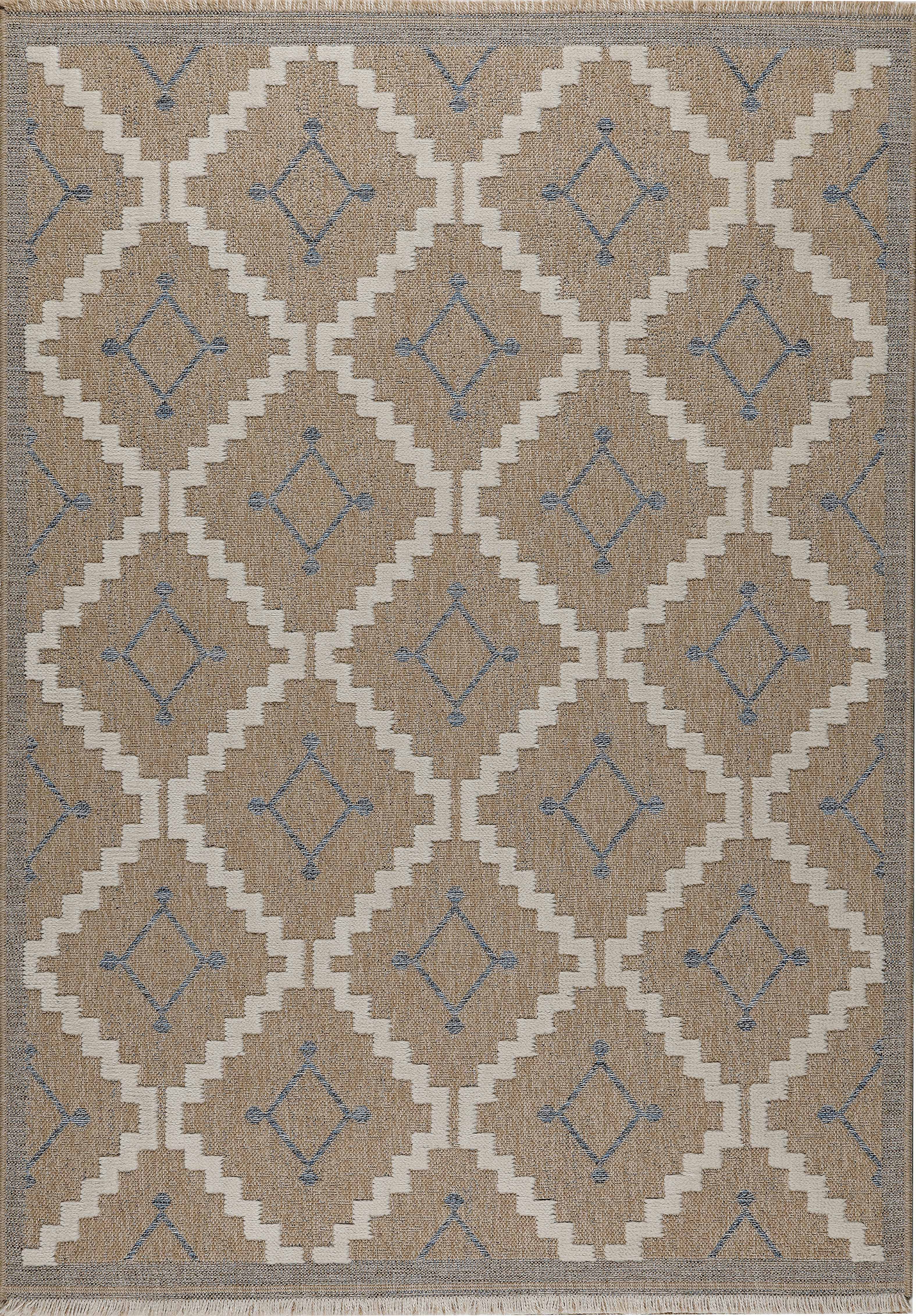 Tapis Aspect Jute Tulum 9041 - Motif Jute - Bleu - Intérieur / Extérieur - Image 2