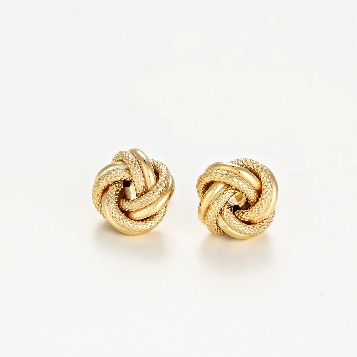 Boucles D'Oreilles "Noeud Torsadé 10Mm" - Or Jaune 375/1000 - Image 2