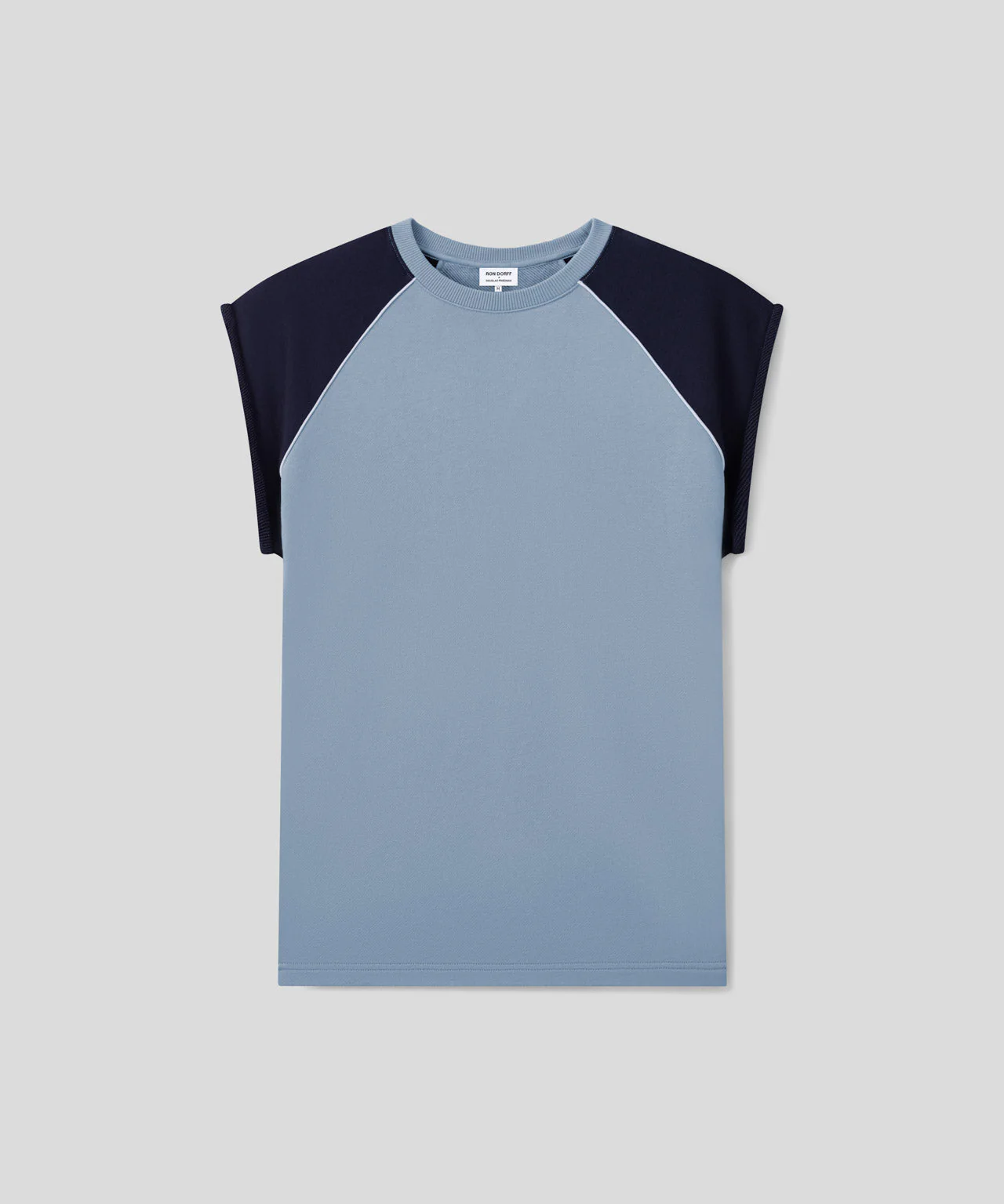 Sweatshirt Organic Cotton Sleeveless - Faded Denim - Image 3