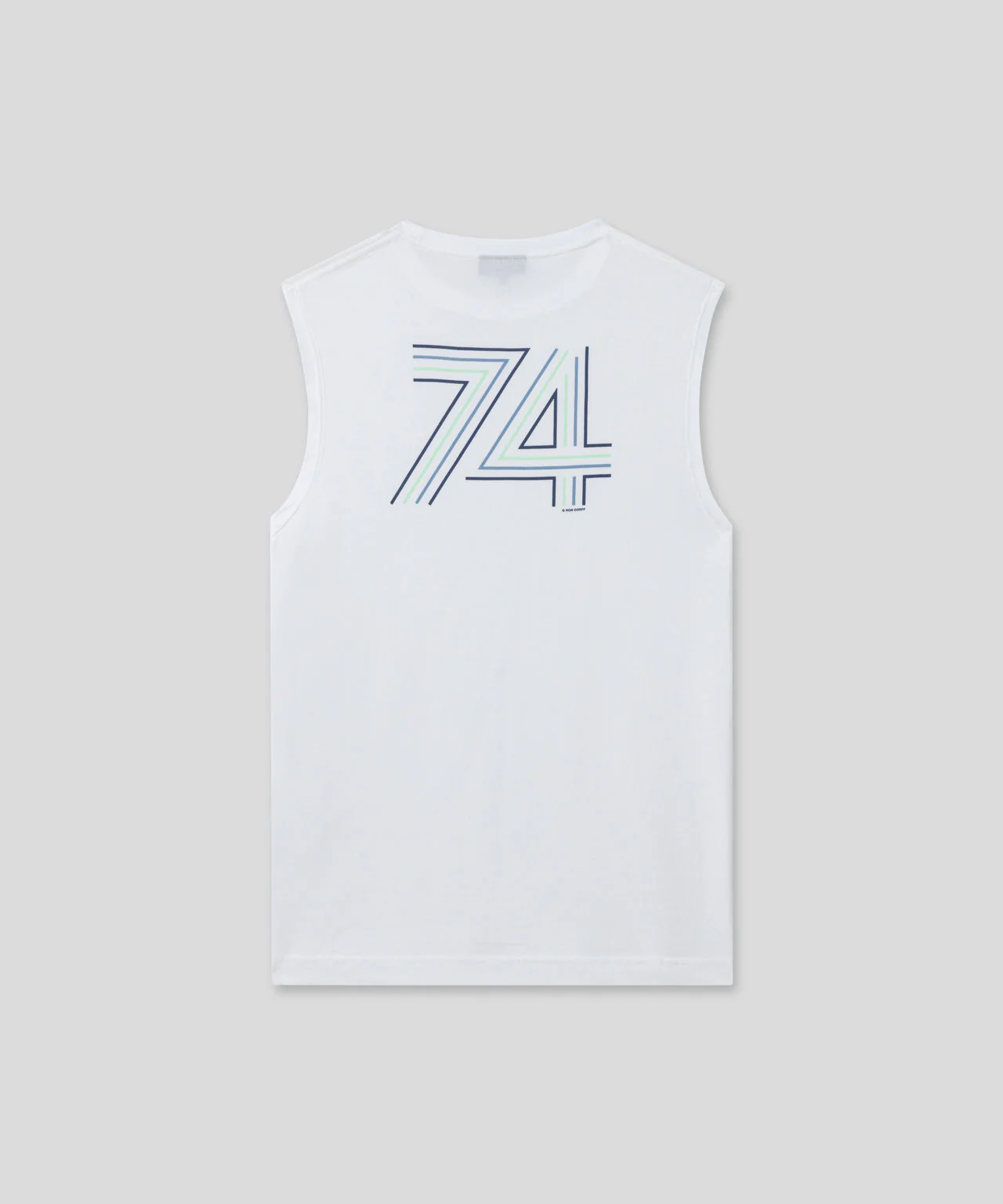 T-Shirt Organic Cotton Sleeveless "74" - White - Image 5