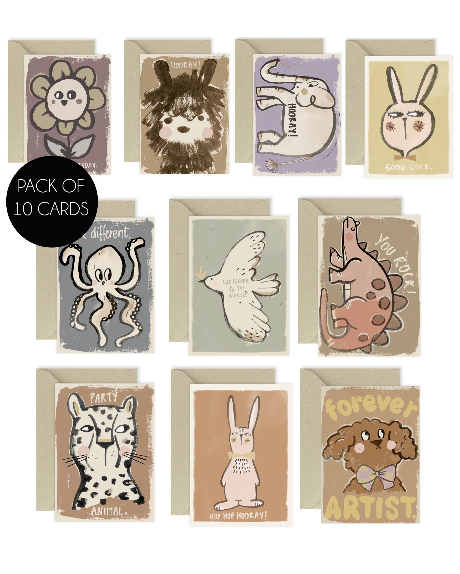 Pack De 10 Cartes + Enveloppe