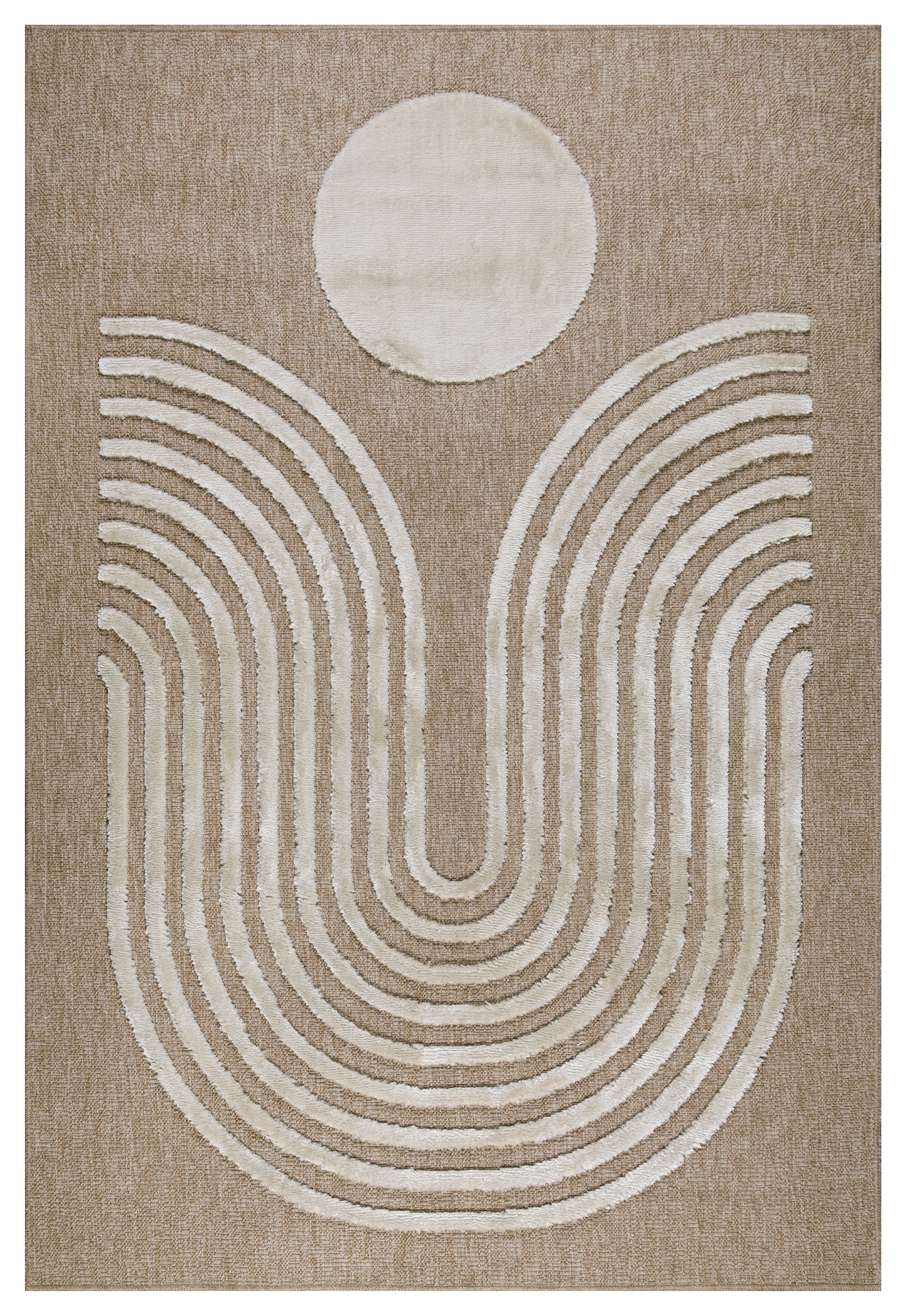 Tapis Palma Aspect Jute - Motif Organique Blanc - Image 2