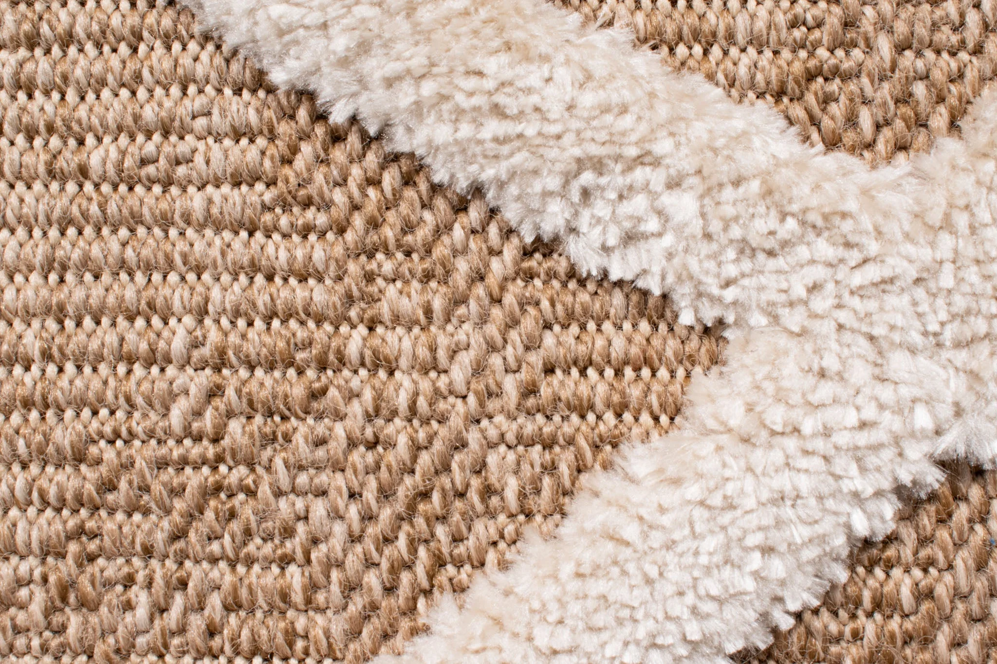 Tapis Palma Aspect Jute - Motif Abstrait Blanc - Image 9