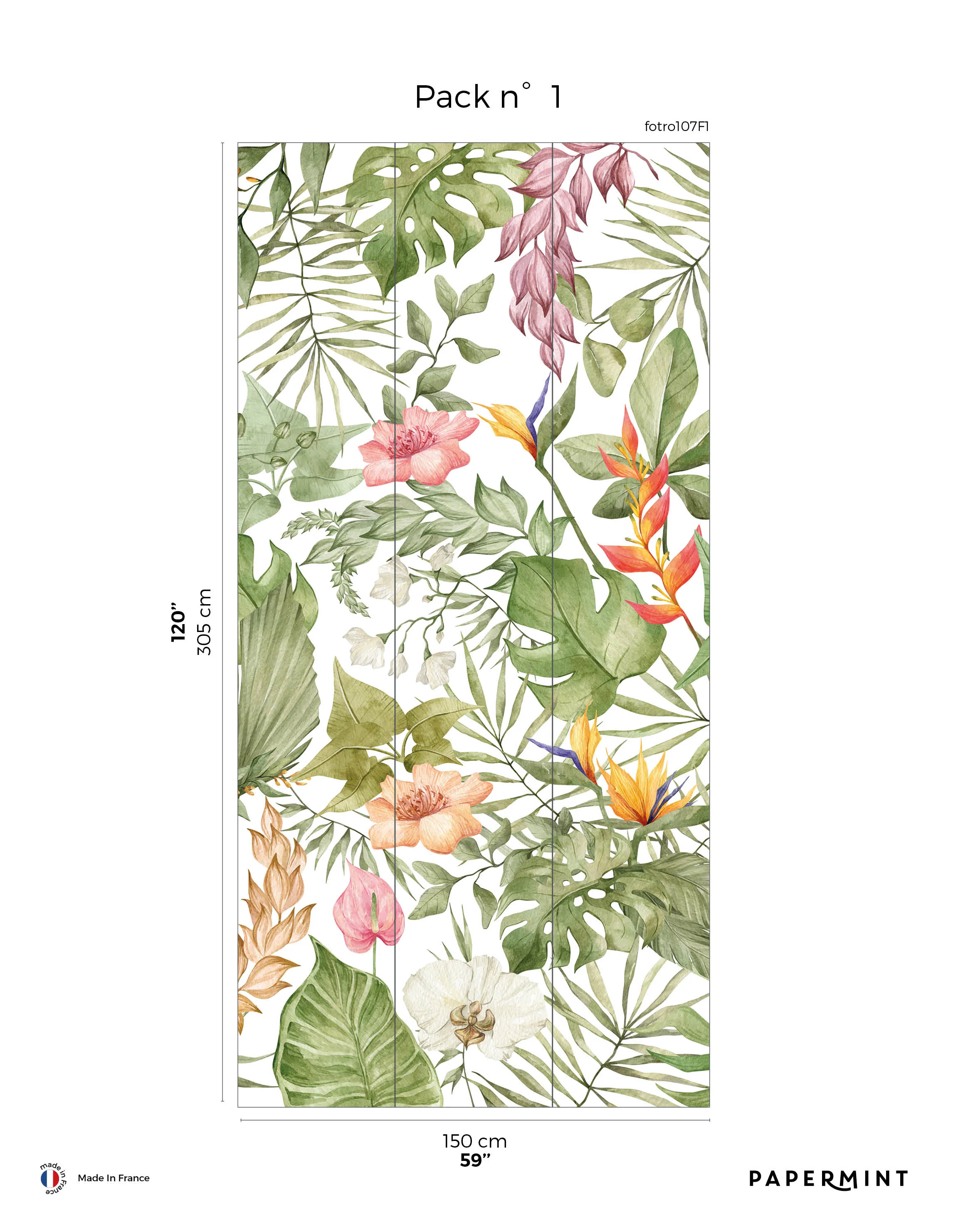 Fresque Forêt Tropical - Orange Exotique - Image 2