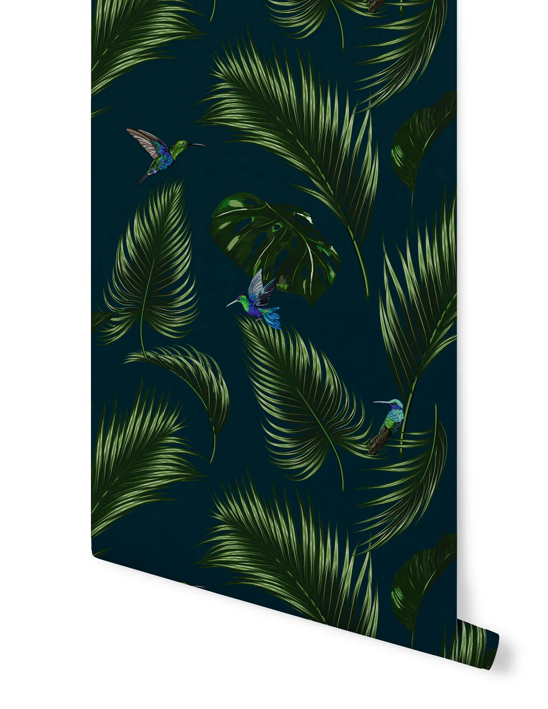 Papier Peint Jungle - Bleu Canard - Image 2
