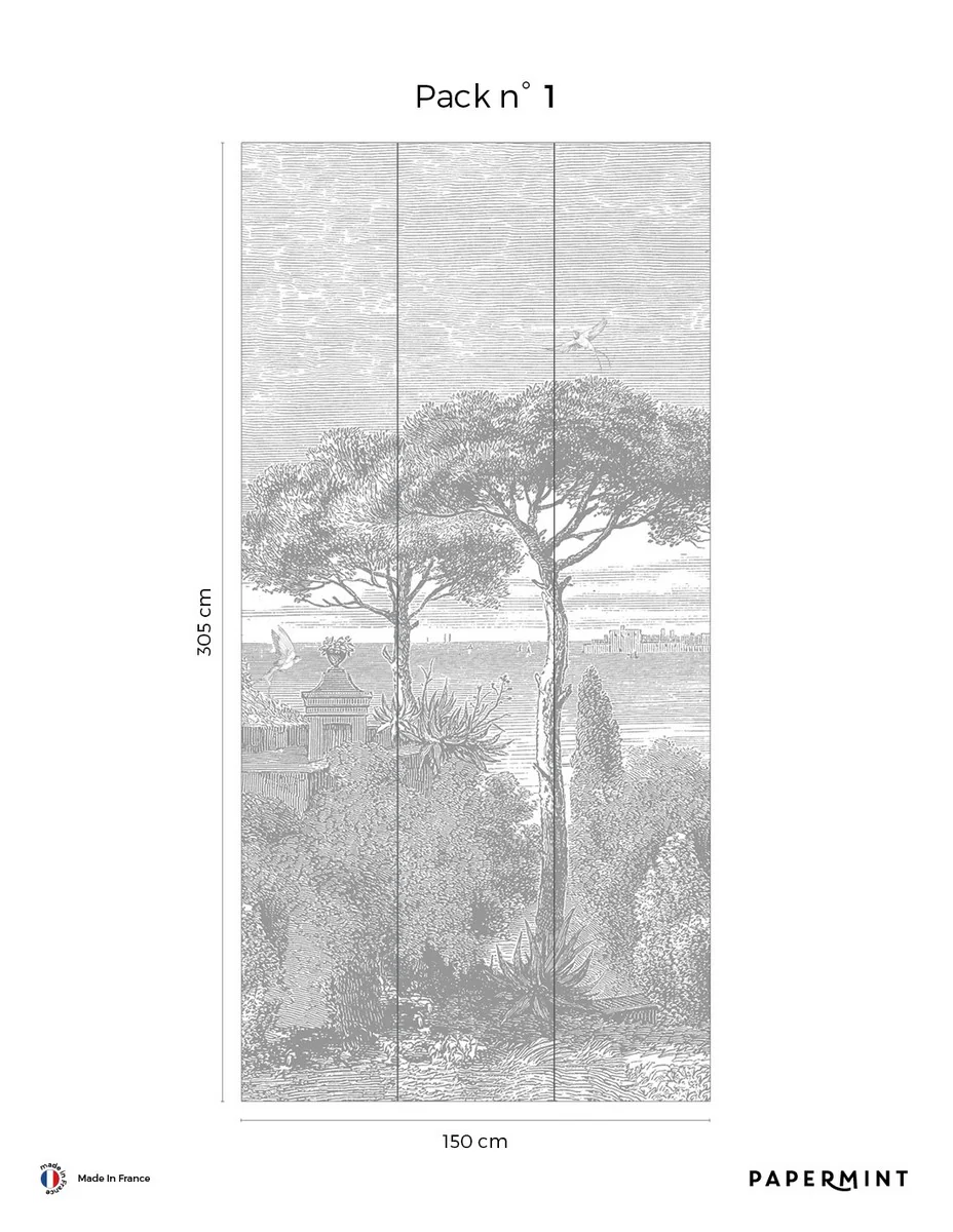 Fresque Bord De Mer - Grisaille - Image 3