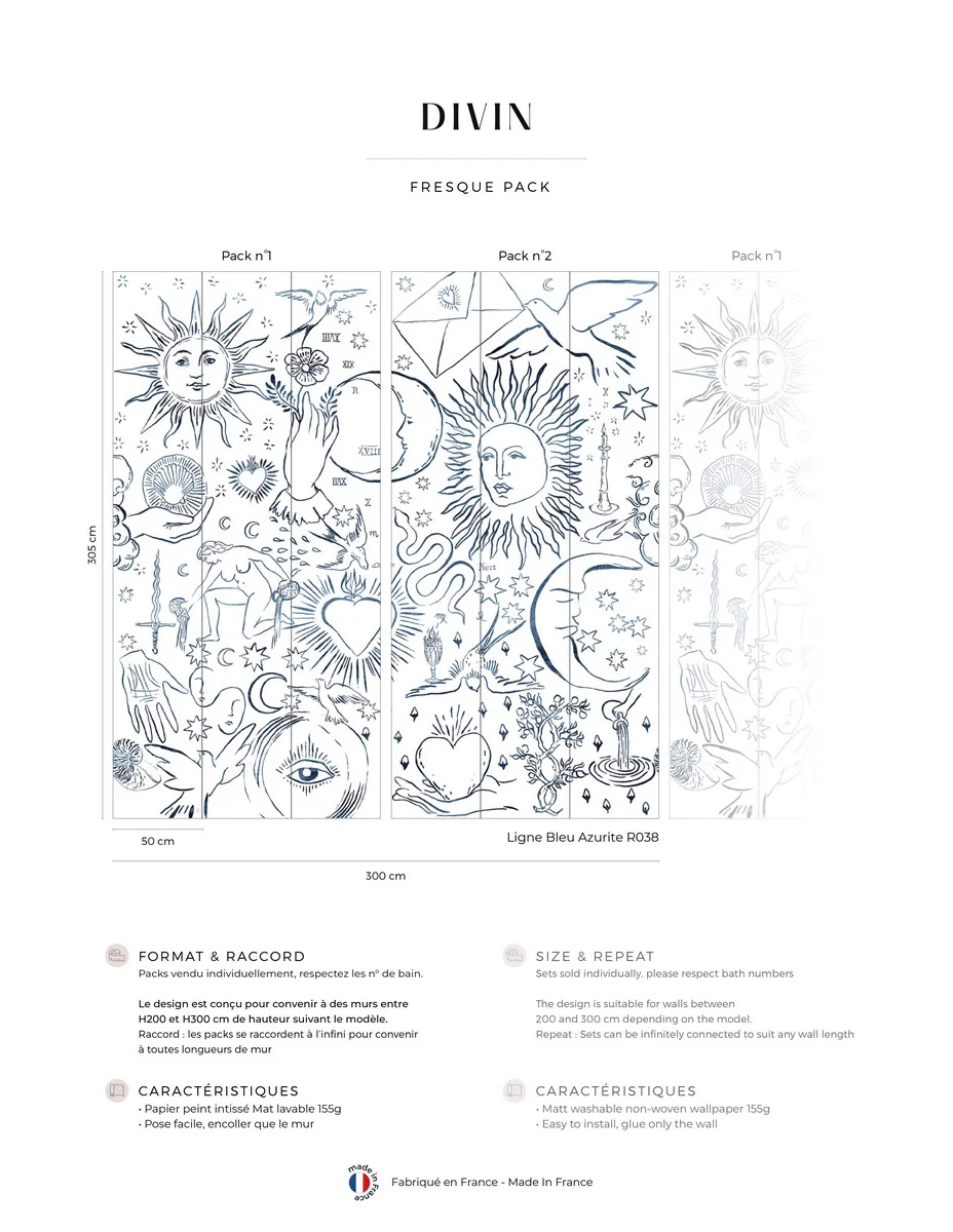 Fresque Divin - Ligne Bleu Azurite - Image 2
