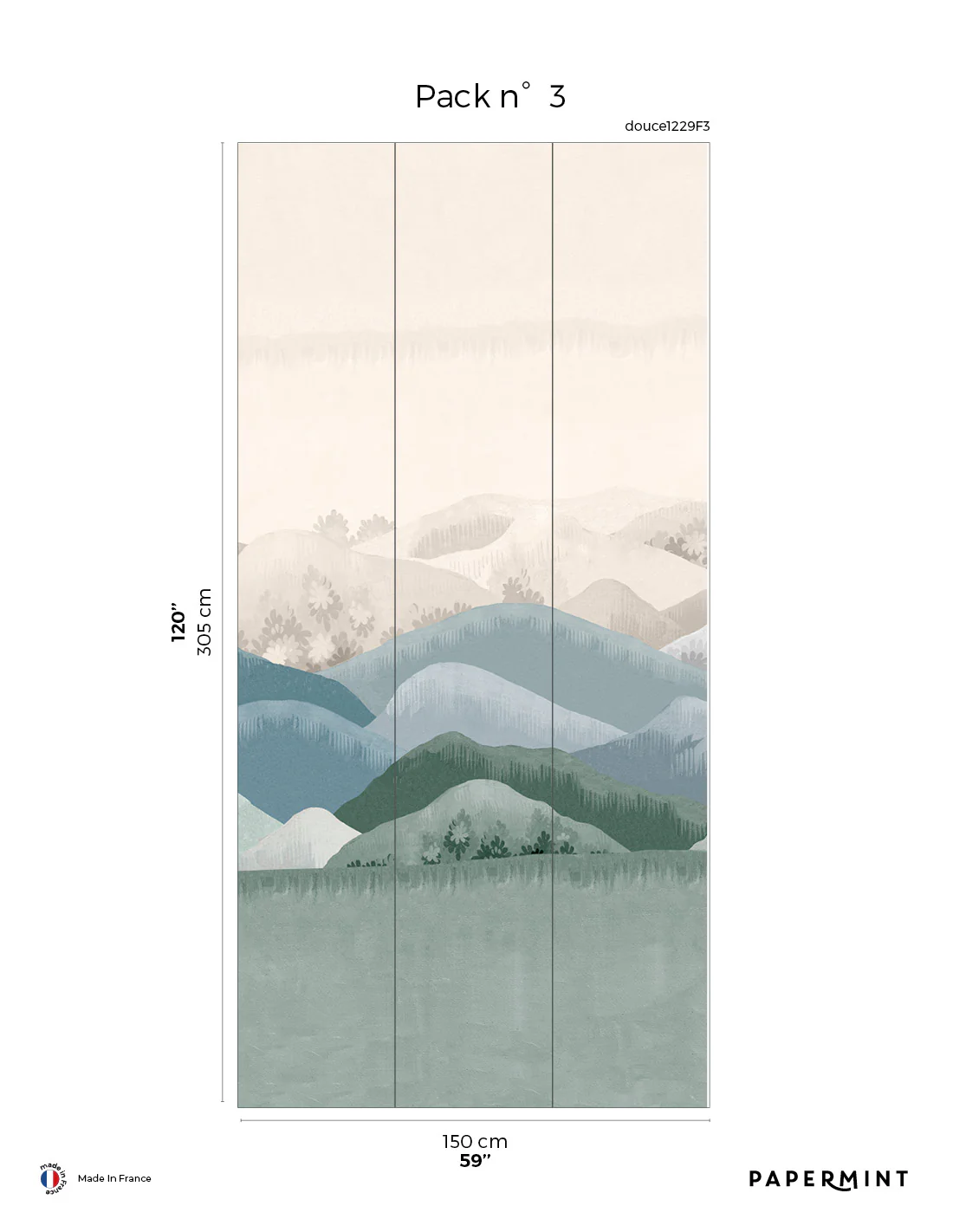 Fresque Douce Montagne - Prairie - Image 9
