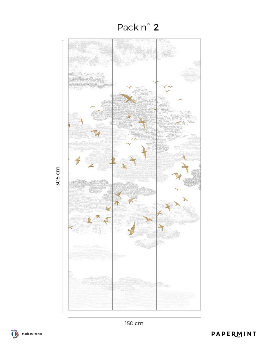 Fresque Les Oiseaux - Yellow Ochre - Image 4
