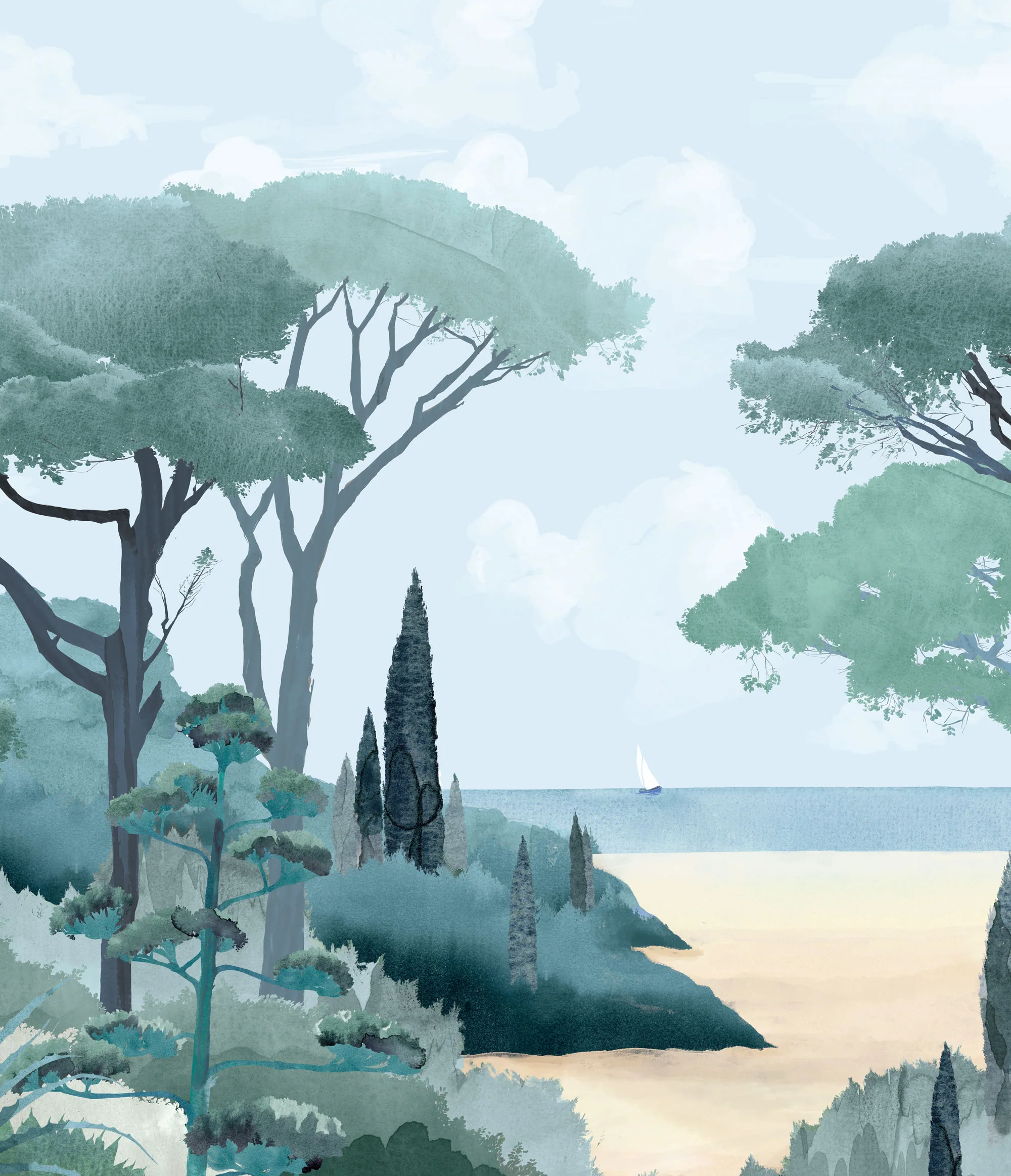 Fresque Riviera La Spiaggia - Verde Smeraldo - Image 7