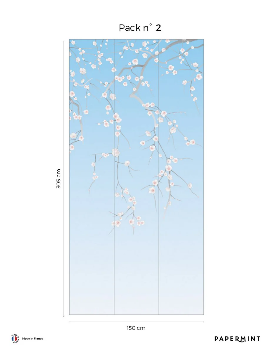 Fresque Sakura - Bleu Ciel - Image 4