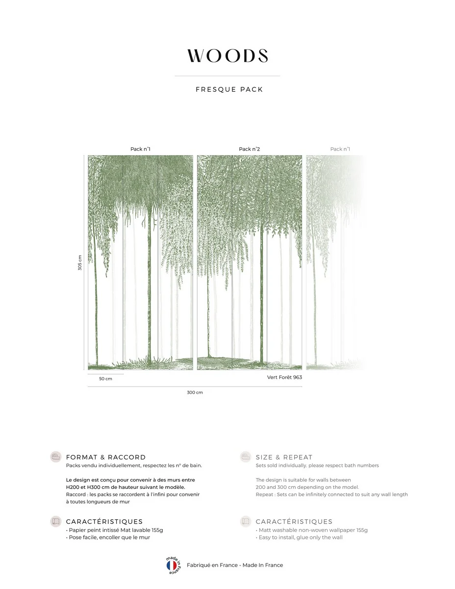 Fresque Woods - Vert Forêt - Image 2