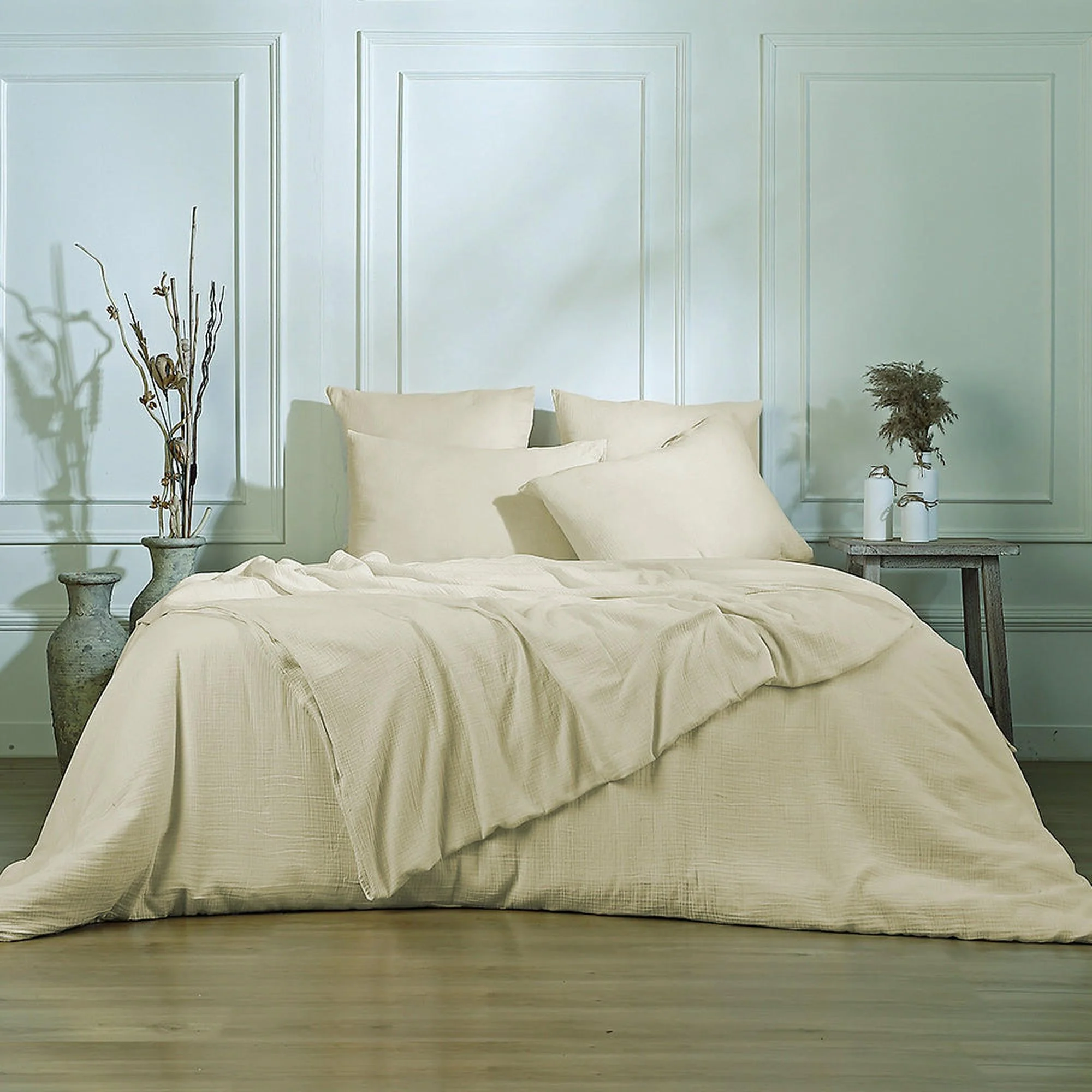 Parure + Taies 65X65 Carla - Sable - Gaze De Coton - Image 4
