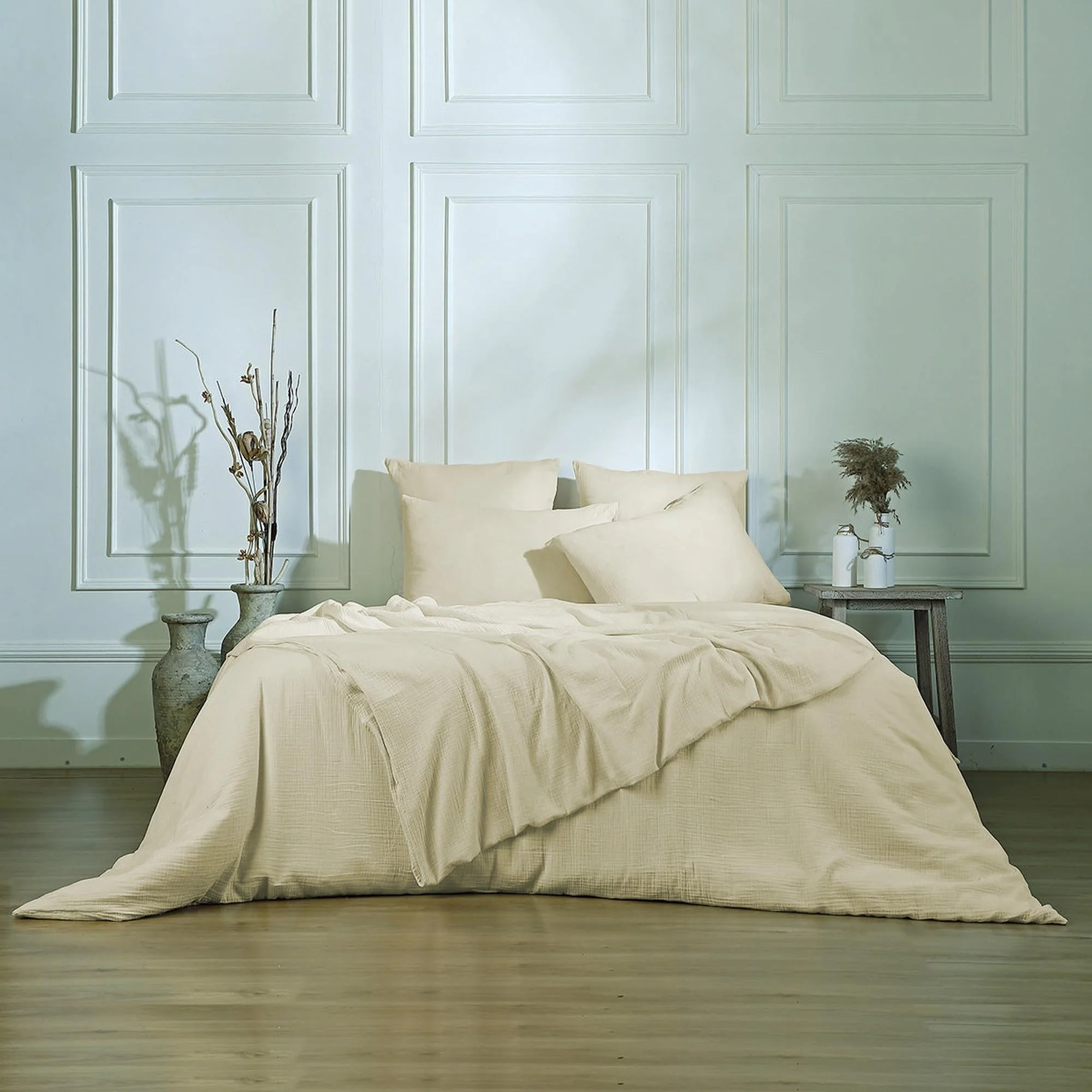 Parure + Taies 65X65 Carla - Sable - Gaze De Coton - Image 6