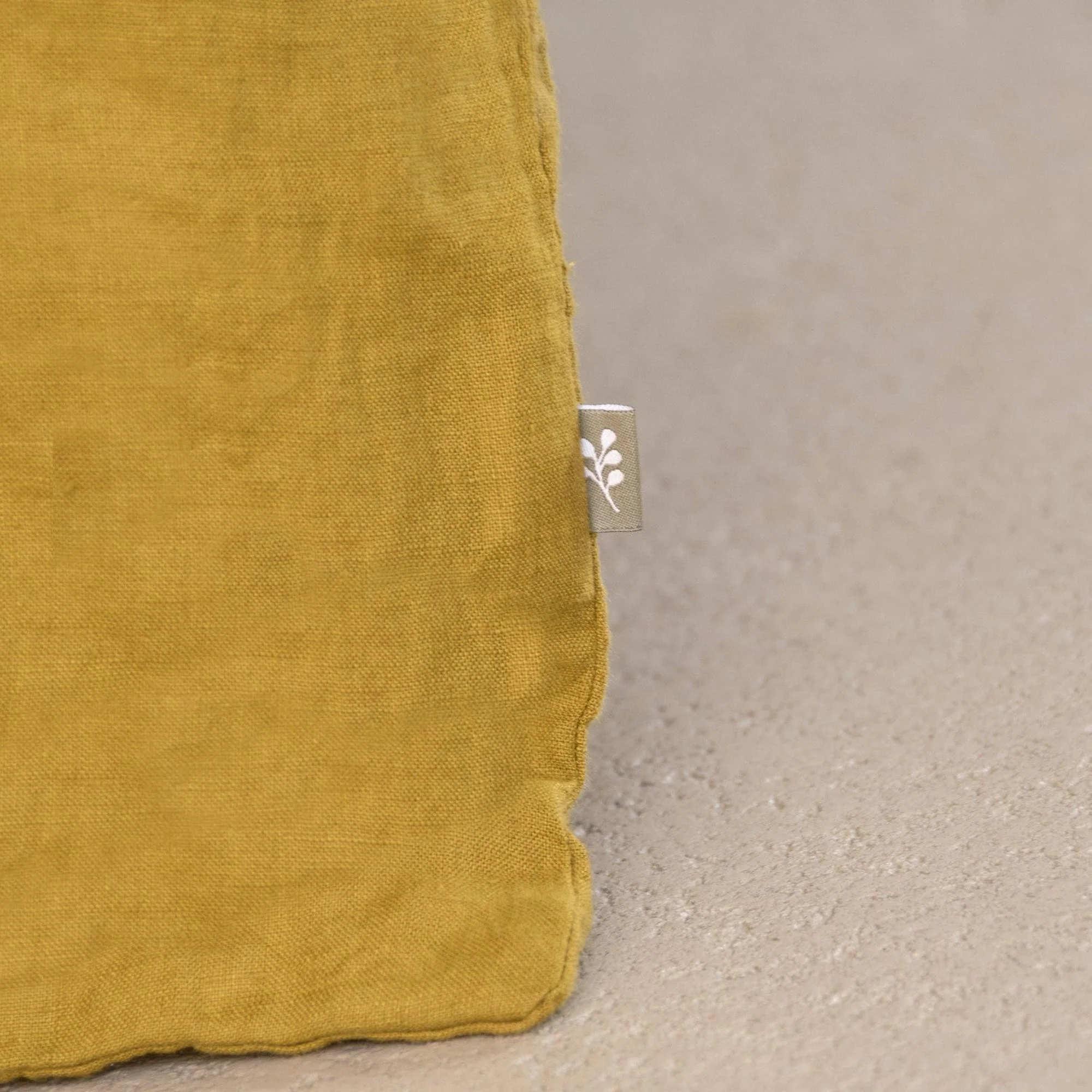 Parure + Taies 65X65 Hortense - Jaune Moutarde - Lin Lavé - Image 4