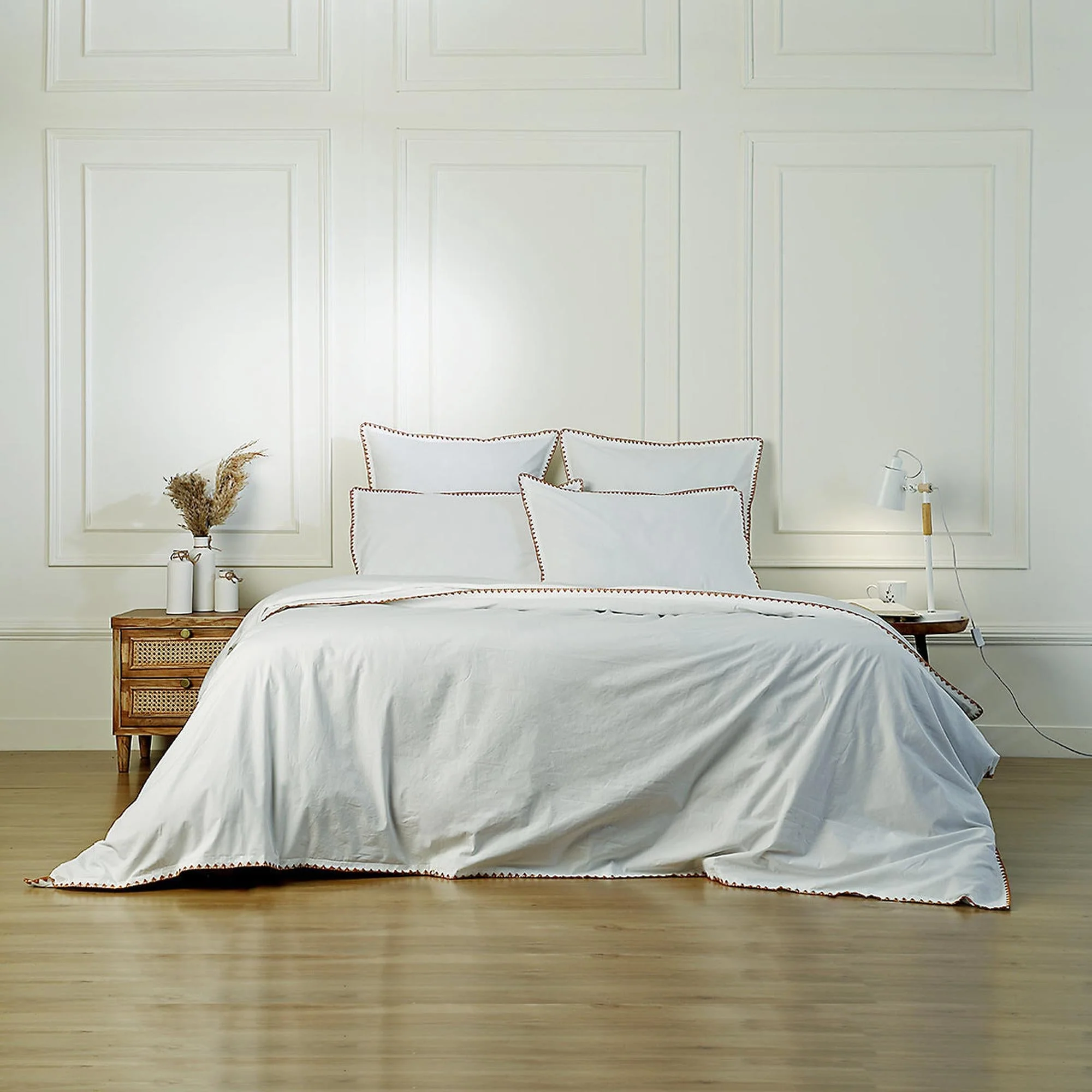 Parure Taies 65X65 Zoé - Blanc / Rouge - Percale De Coton - Image 10