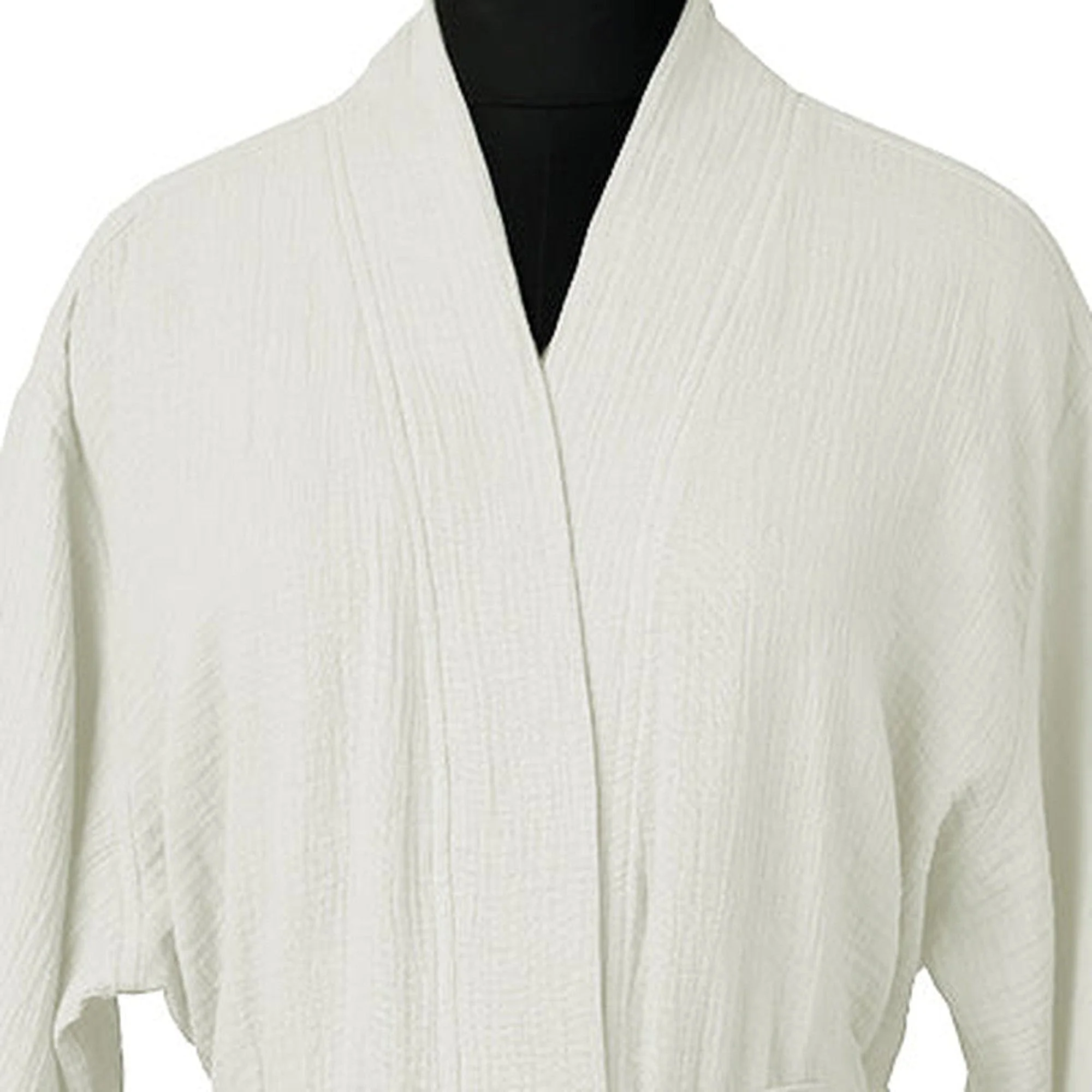 Peignoir Kimono Carla - Blanc - Gaze De Coton - Image 3