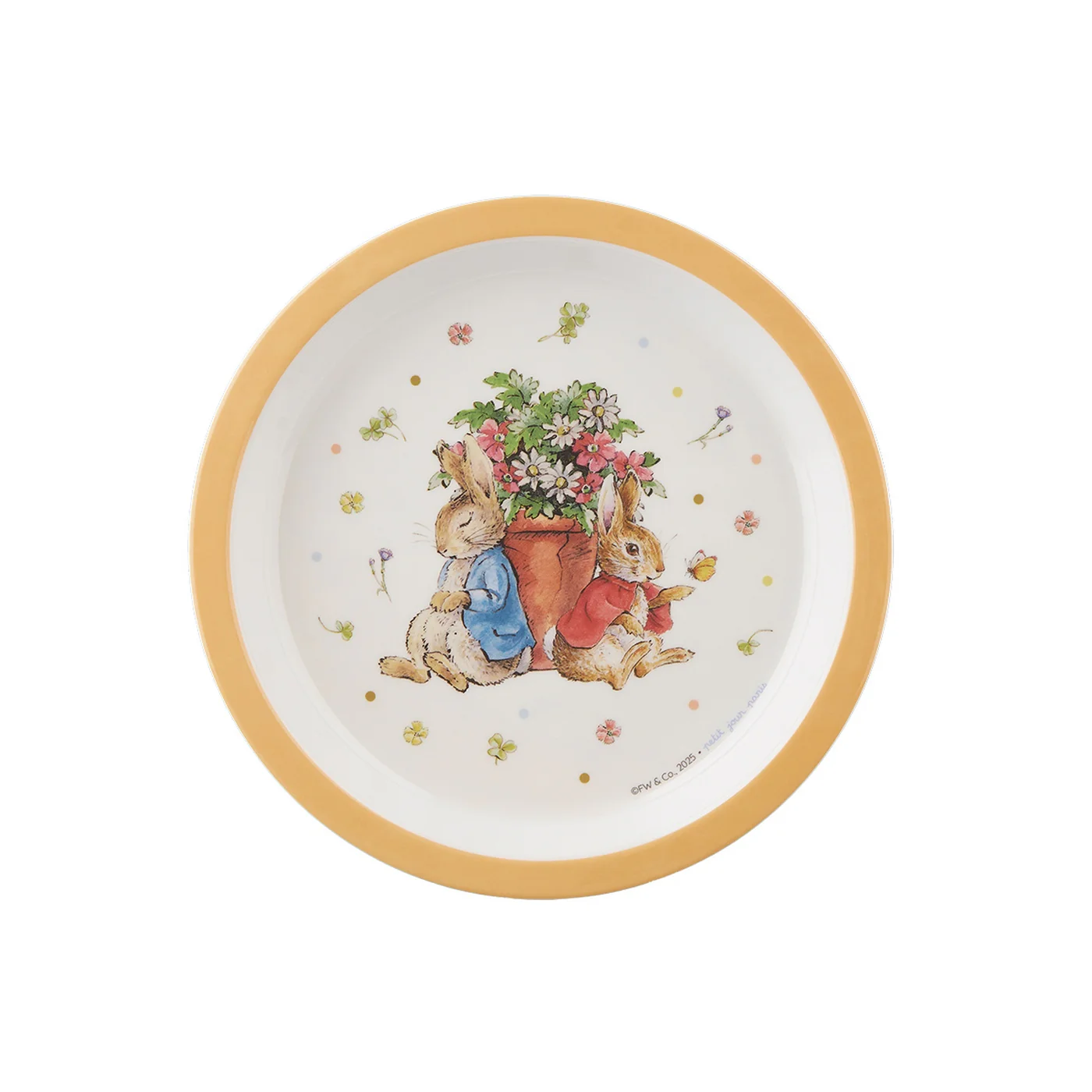 Assiette Bébé Pierre Lapin Abricot