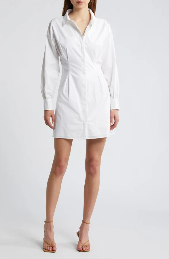 Robe Pleated Shirt - White