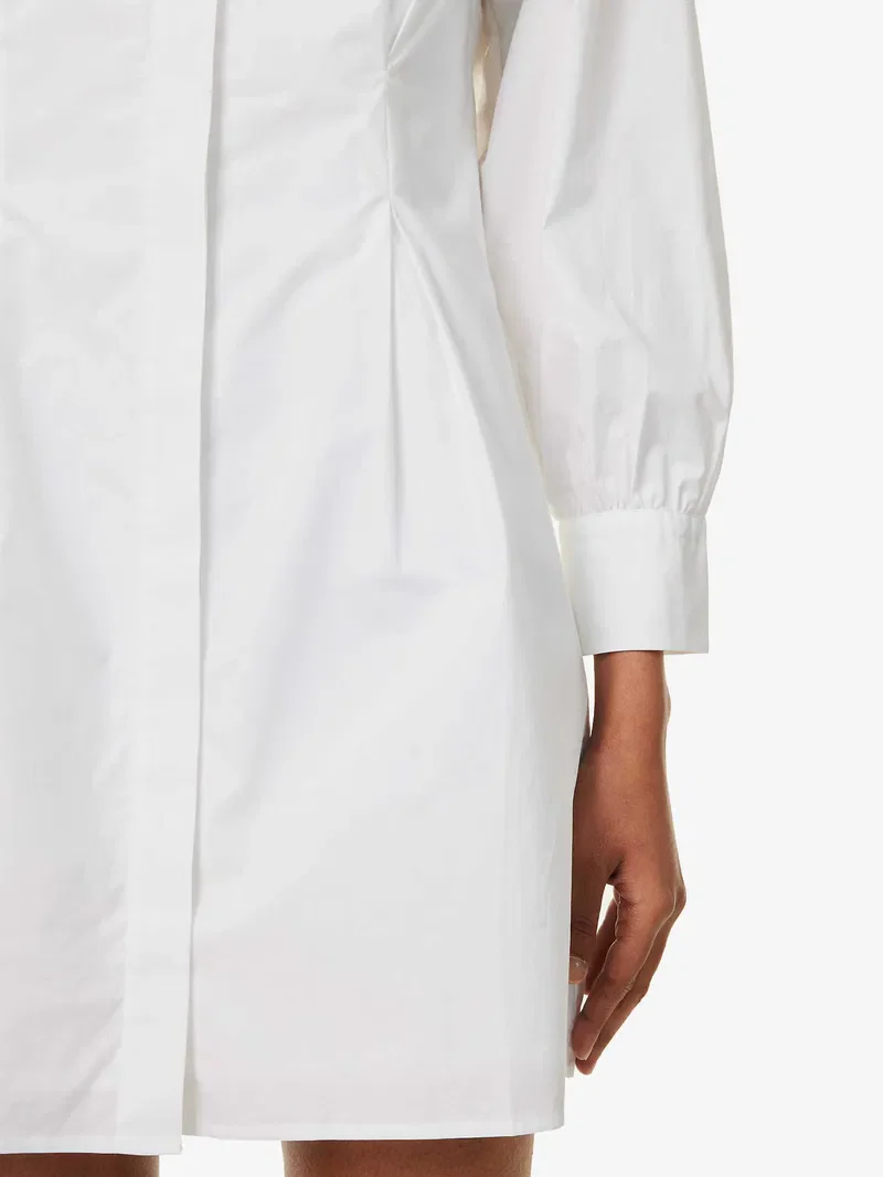 Robe Pleated Shirt - White - Image 8