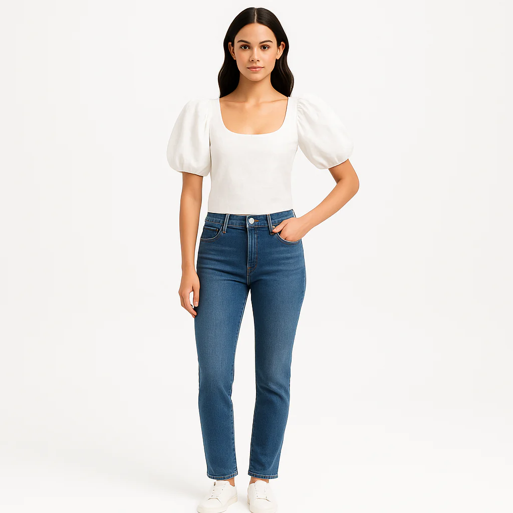 Top Puff Sleeve Uneck - Off White