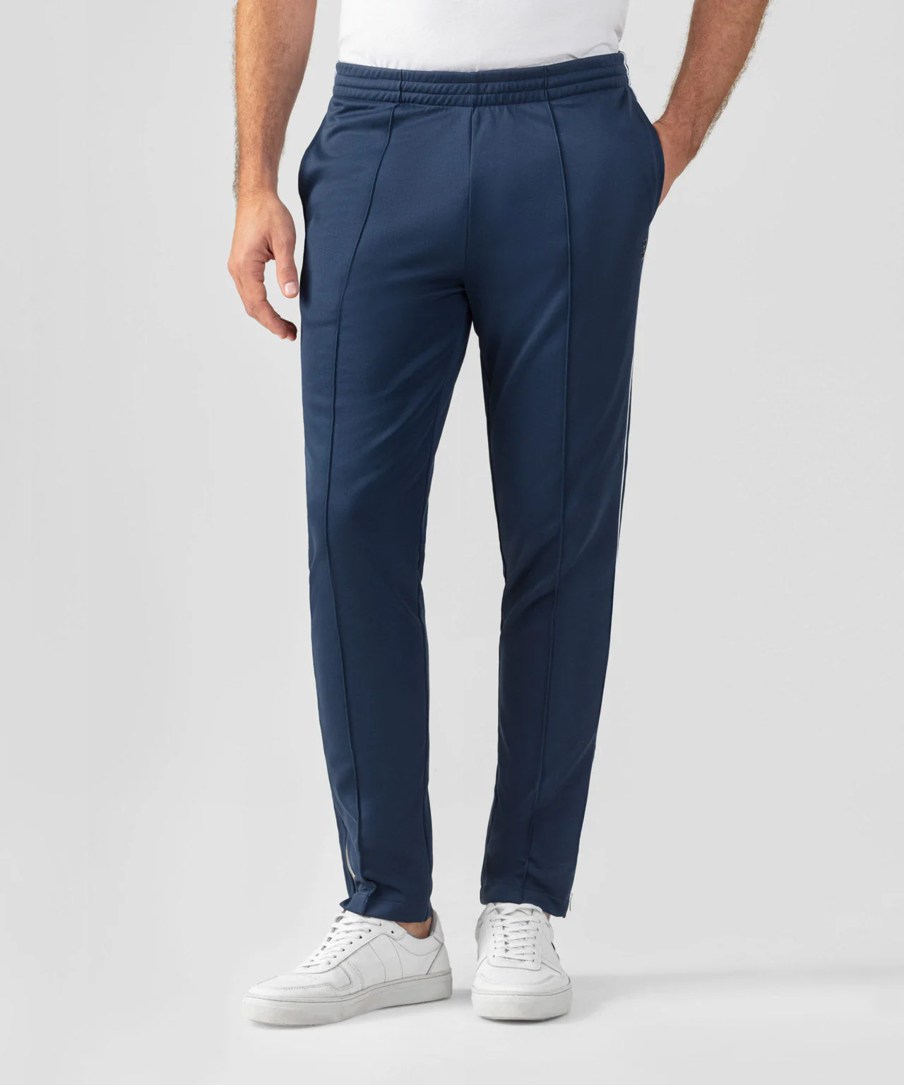 Pantalon Retro Cotton W. Piping - Deep Ocean