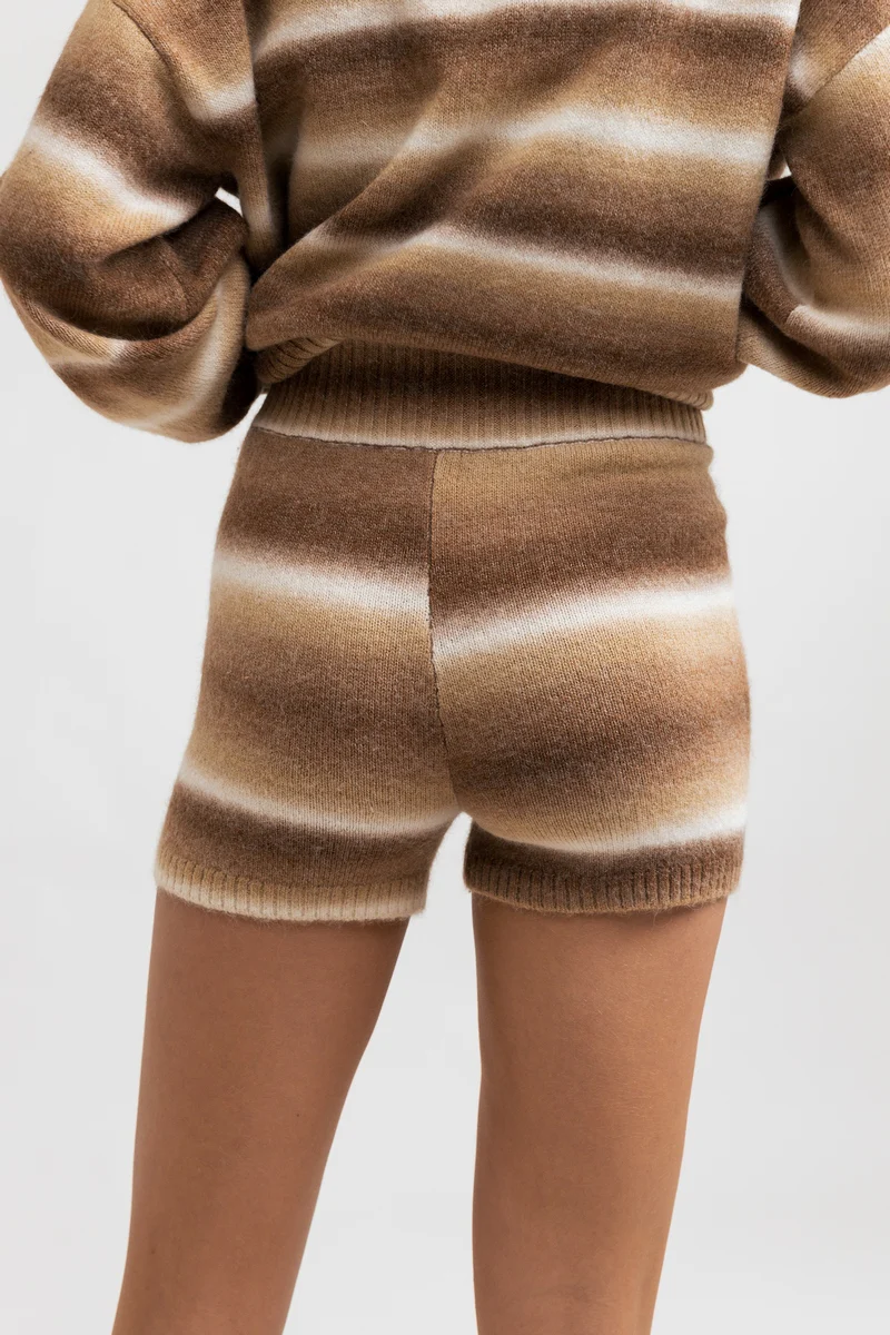 Short En Maille Yeni Stripes - Latté - Image 2