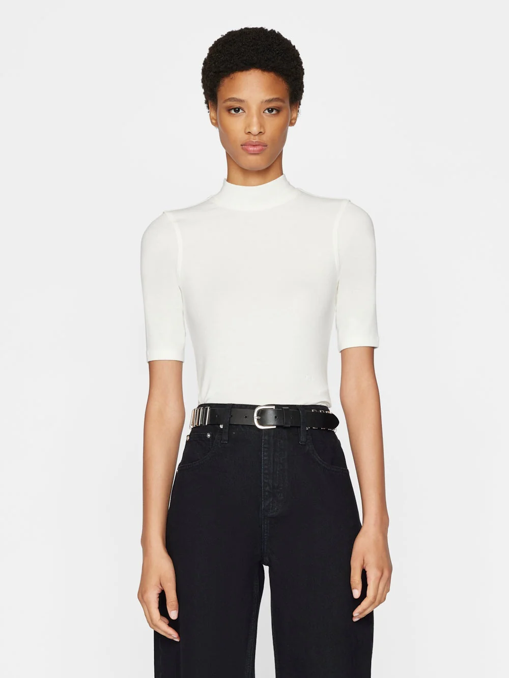 T-Shirt Rib Mockneck - Off White