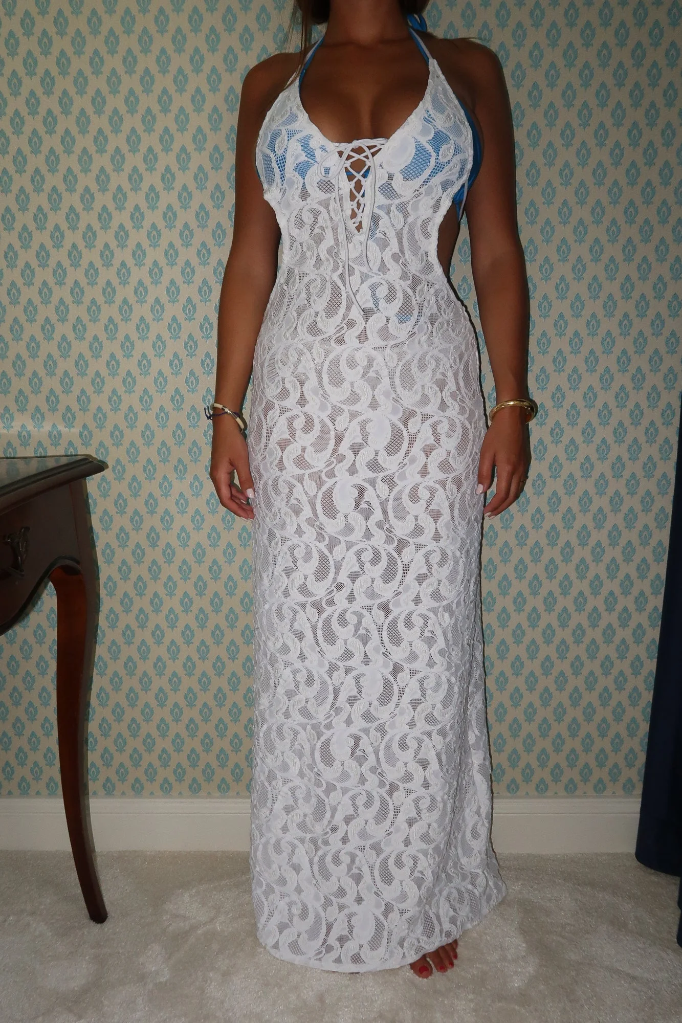 Robe Alison - Blanc Dentelle - Image 2