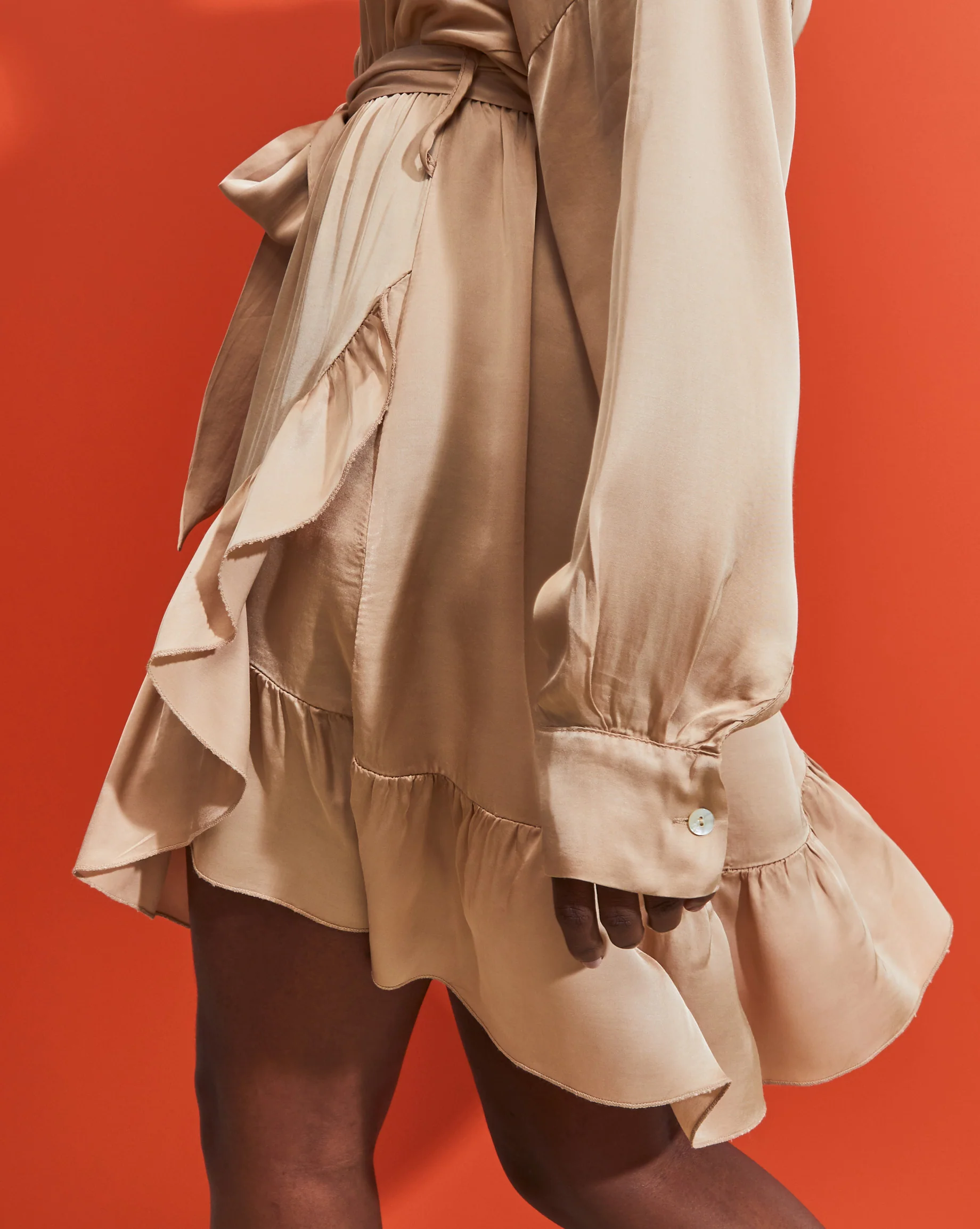 Robe Chemisier - Beige - Femme - Image 2