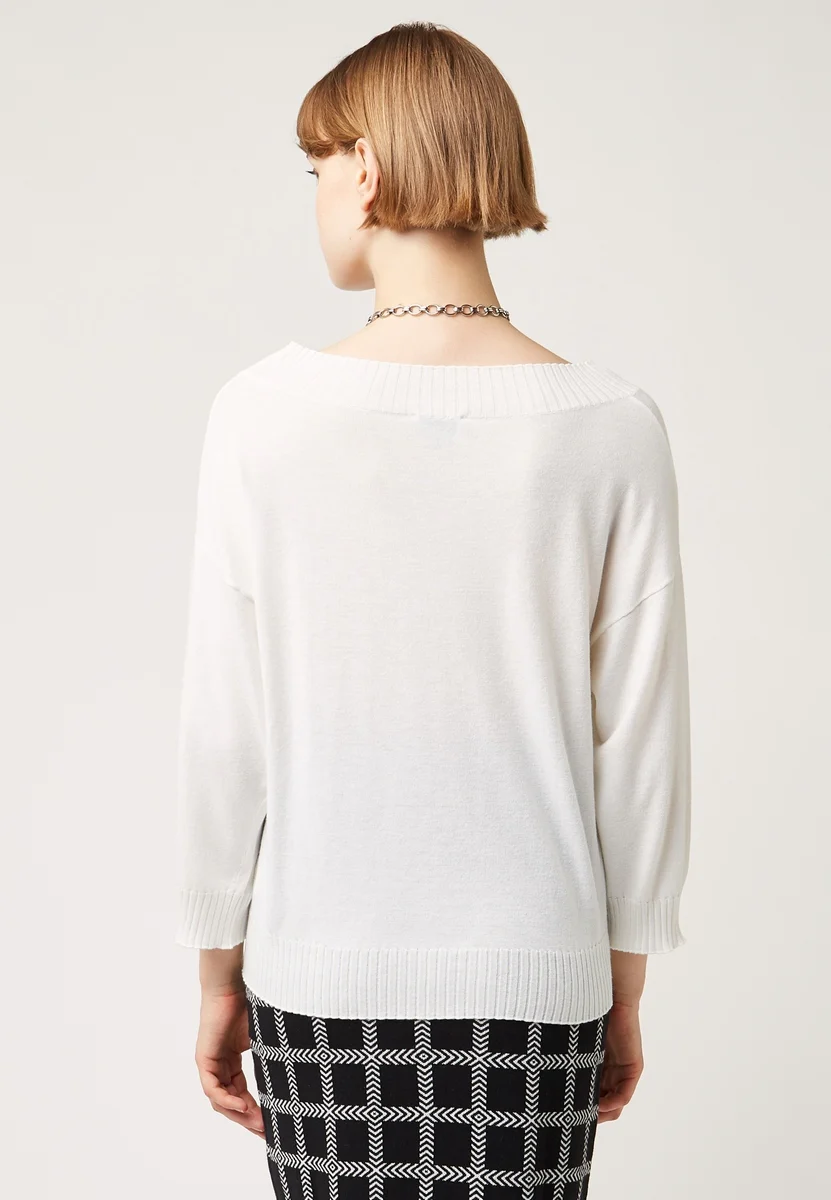 Pull Ample - Blanc Ecru - Femme - Image 2