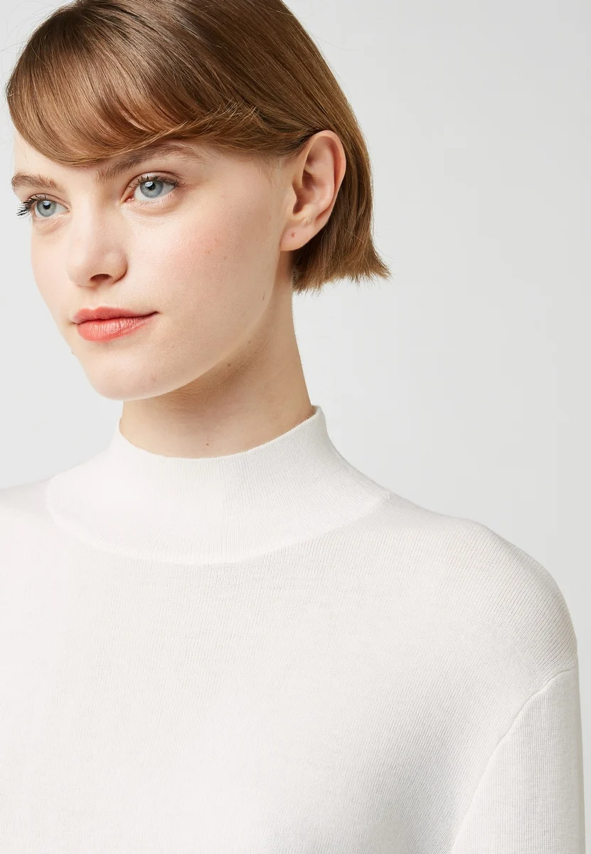 Pull Col Montant - Blanc Ecru - Femme - Image 3