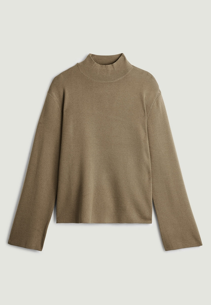 Pull Col Montant - Marron Camel - Femme - Image 4