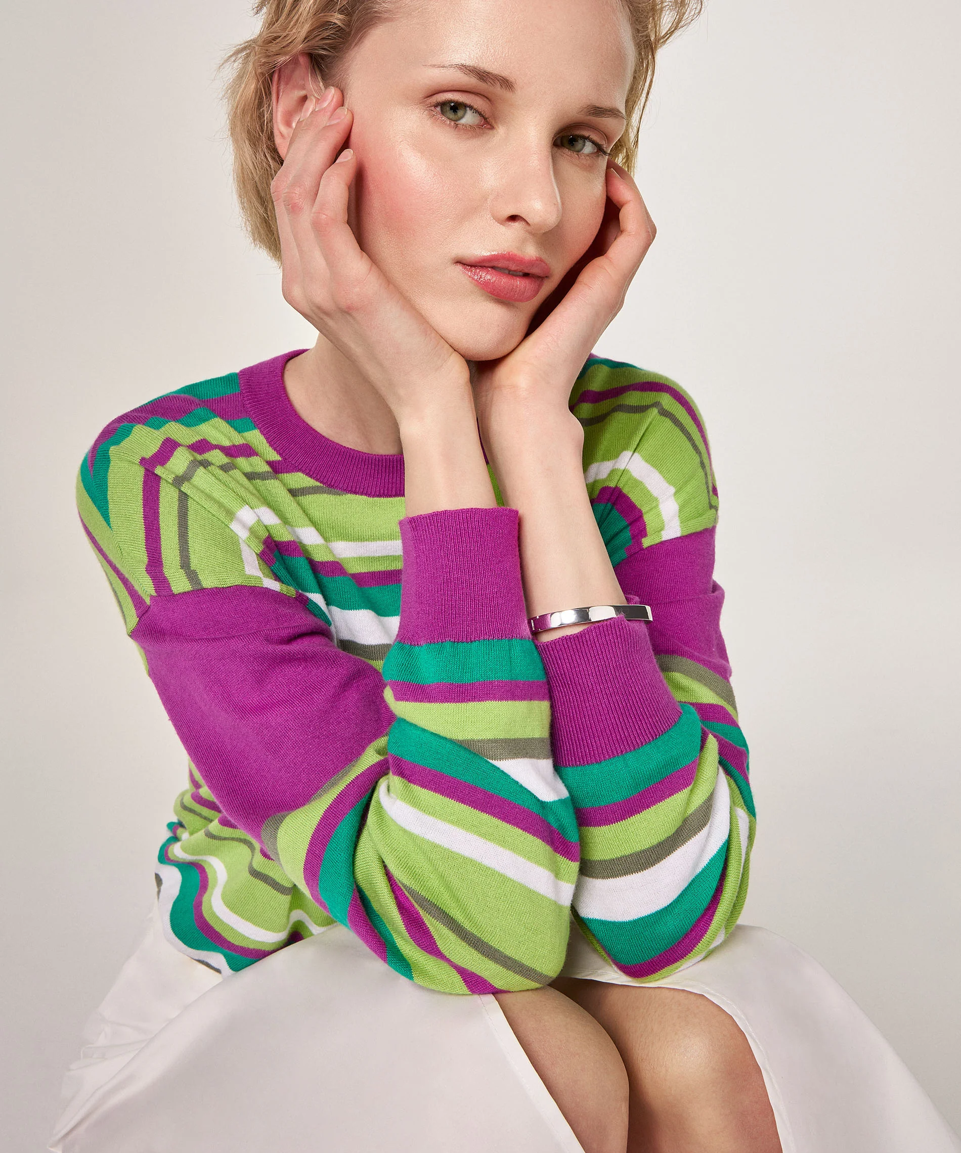 Pull Raye Col Rond - Rose Fuchsia - Femme - Image 3