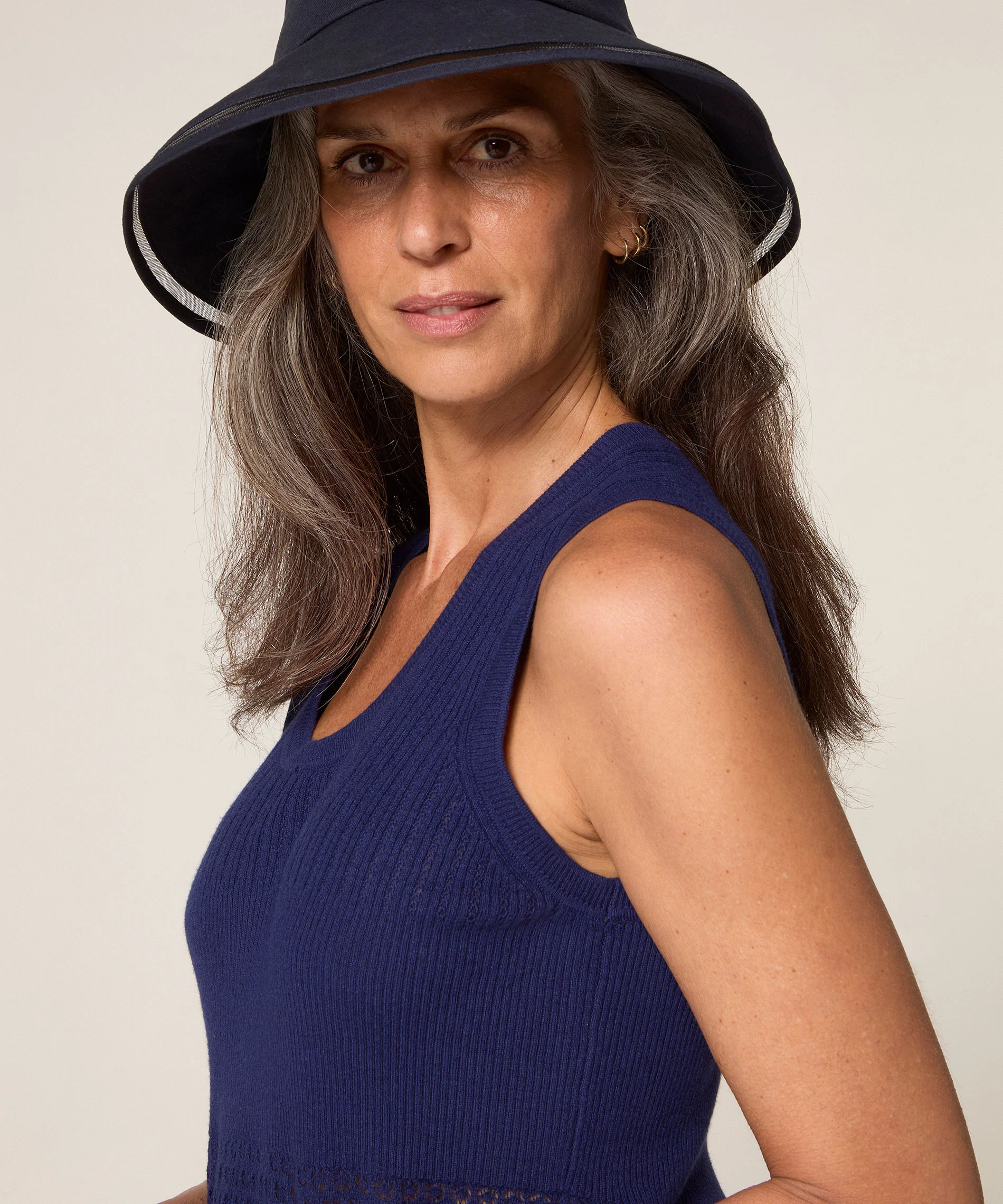 Pull Manche Courte - Bleu Marine - Femme - Image 4