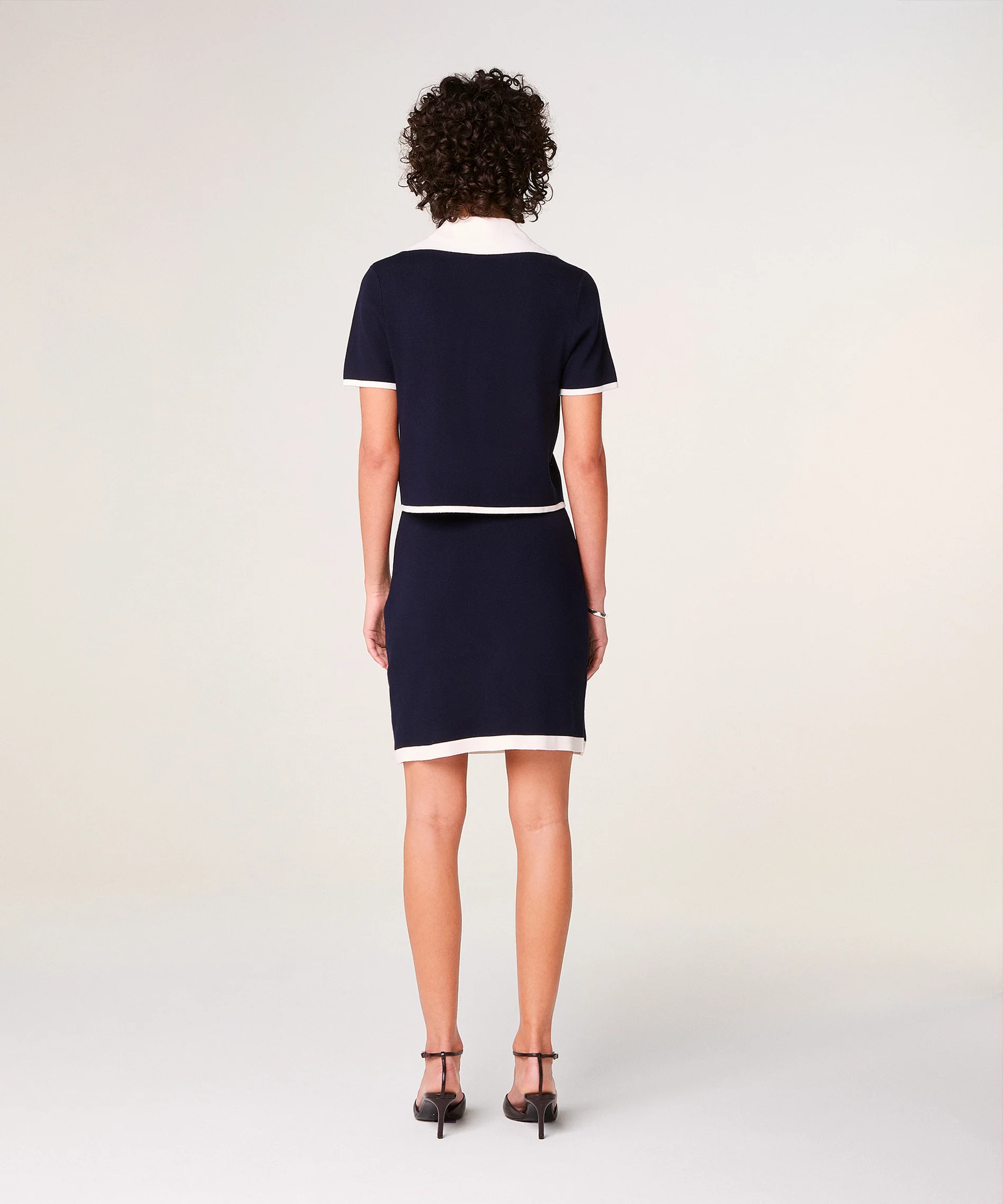Pull Manche Courte - Bleu Marine - Femme - Image 3