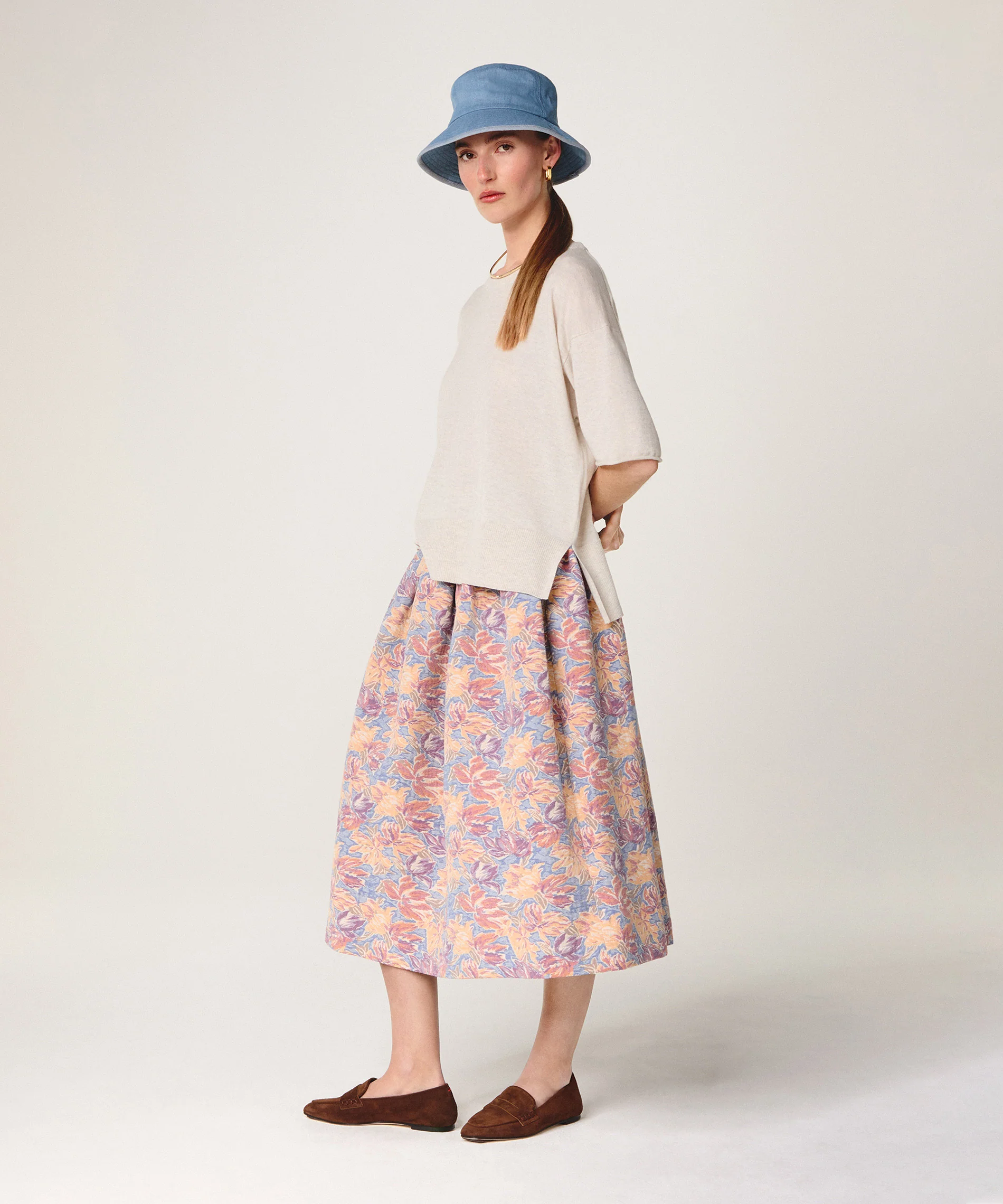 Pull Col Rond Manche Courte - Blanc Ecru - Femme - Image 2