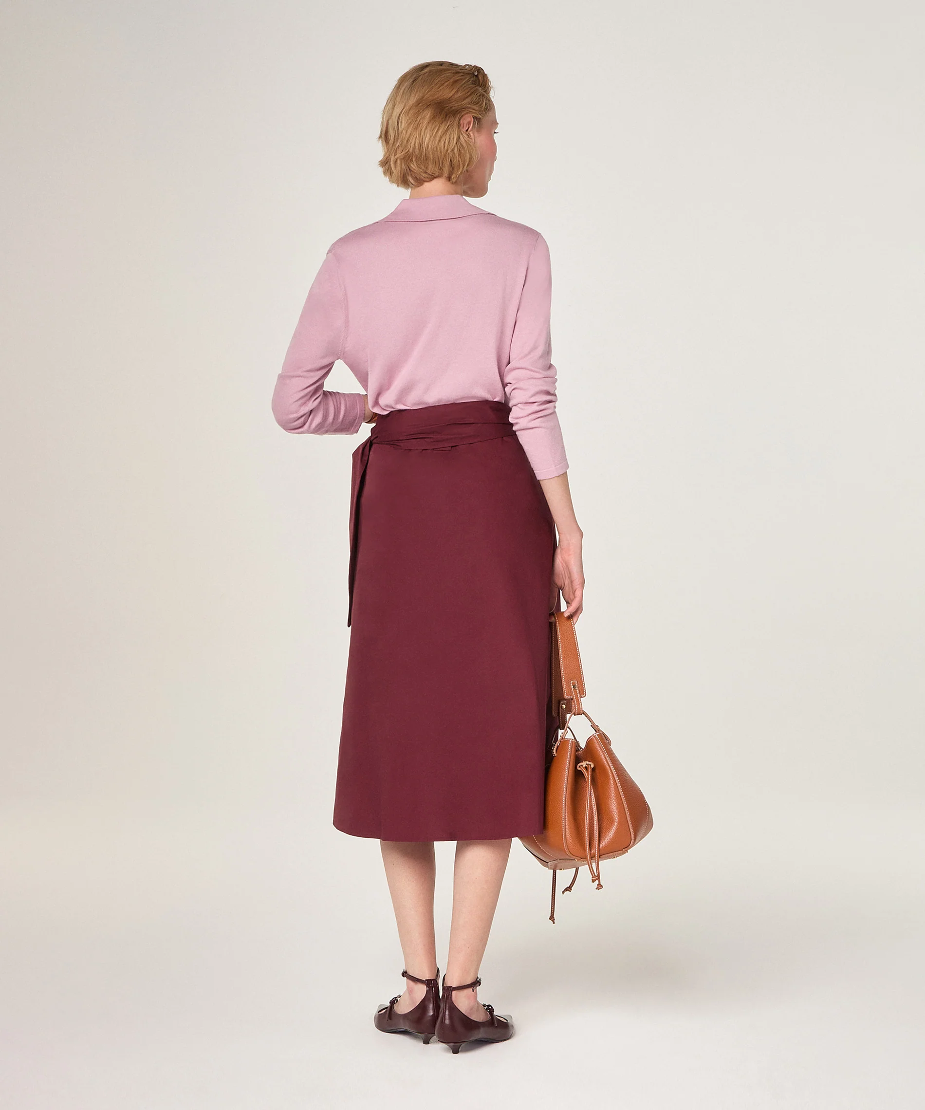 Jupe - Rouge Bordeaux - Femme - Image 3