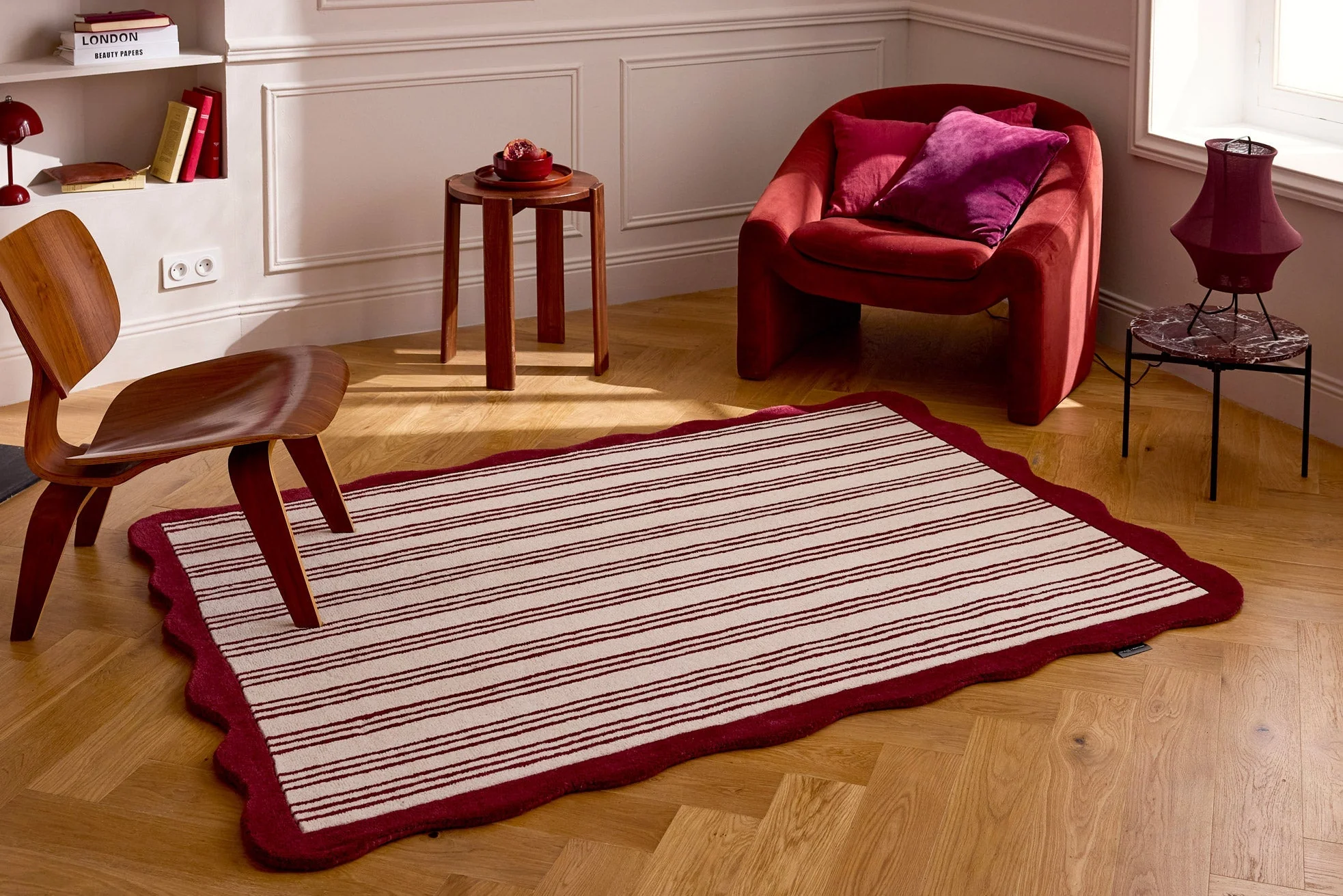 Pantone x Nazar - Tapis Rouge D'Orage En Laine À Rayure - Image 3