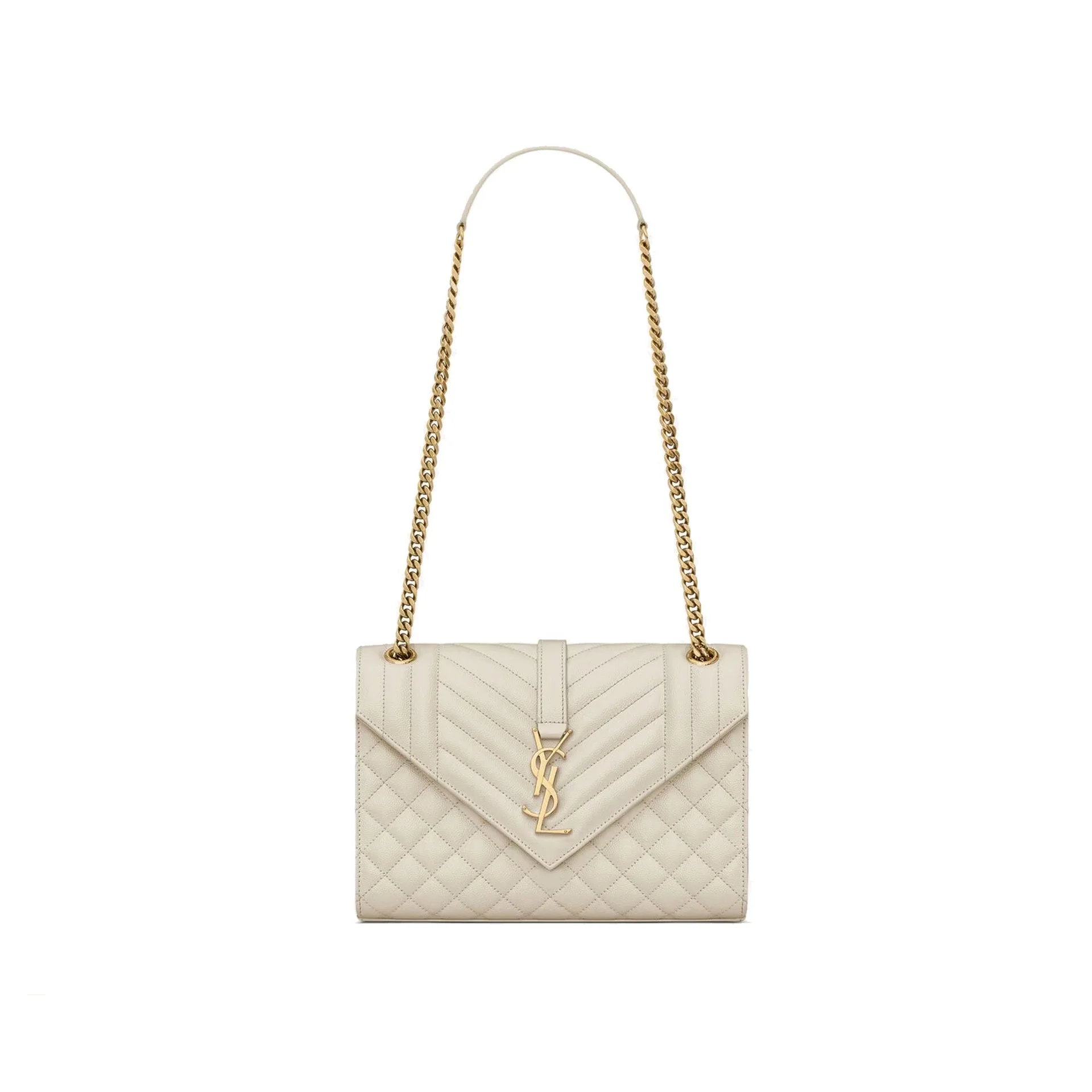 Sac Saint Laurent Envelope Medium - Ivory - Femme