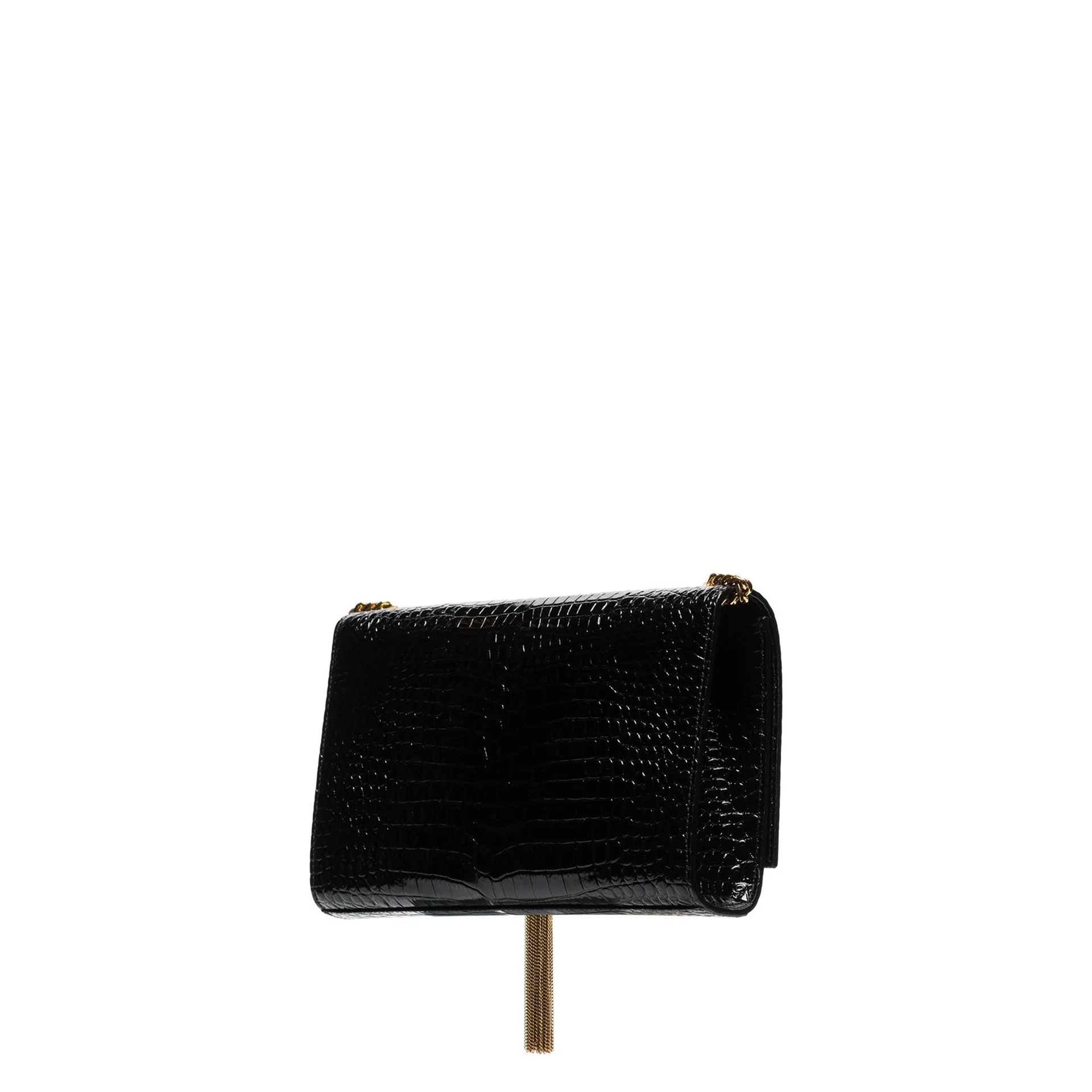 Sac Saint Laurent Kate Medium Tassel Crocodile Embossed Leather - Black - Femme - Image 2