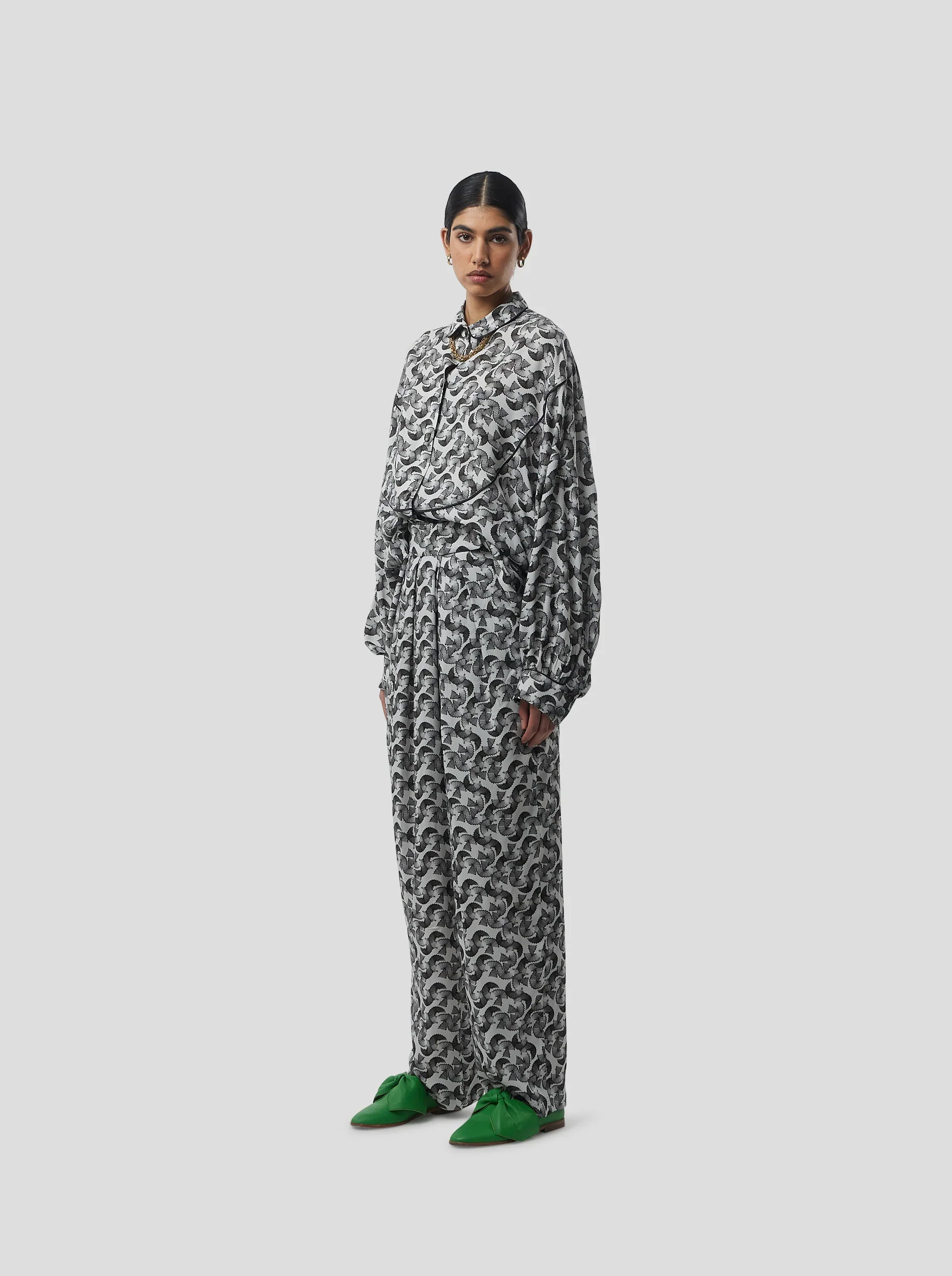 Sakis Pants in Lead shavings print - Image 2