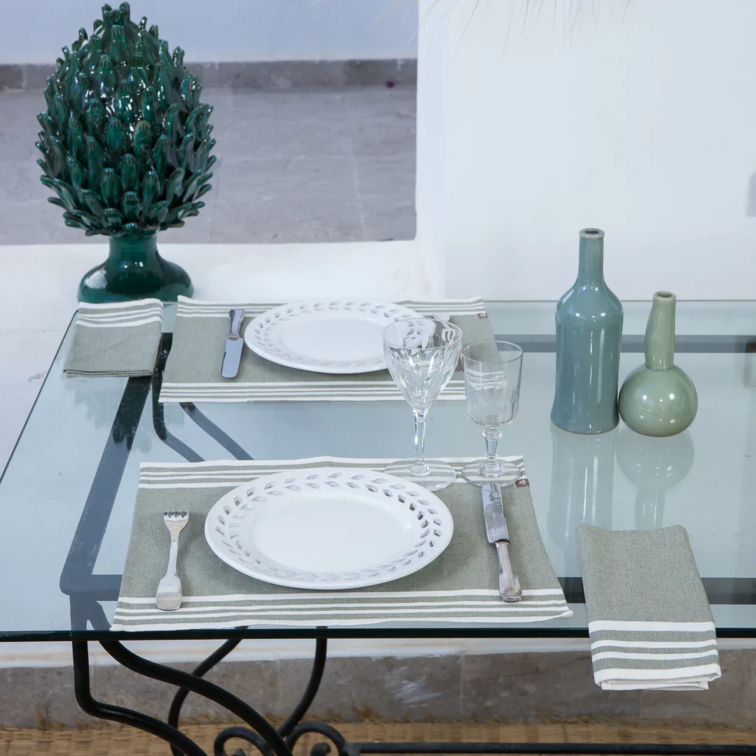 Set De Table (X4) Mahdia - Vert Olive - Coton - Image 7