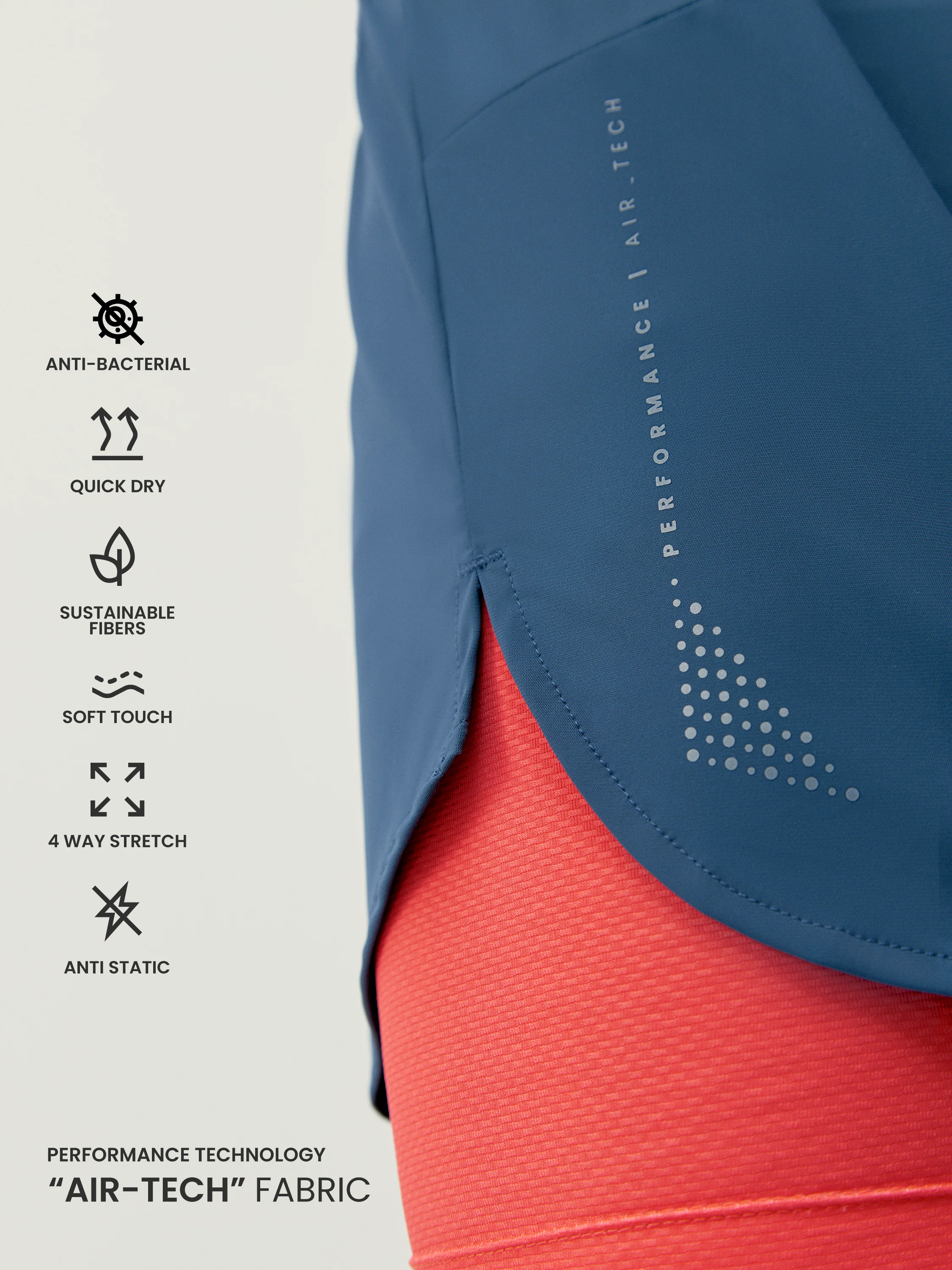 Short Ontario - Bleu Mer/Corail Brillant - Homme - Image 2