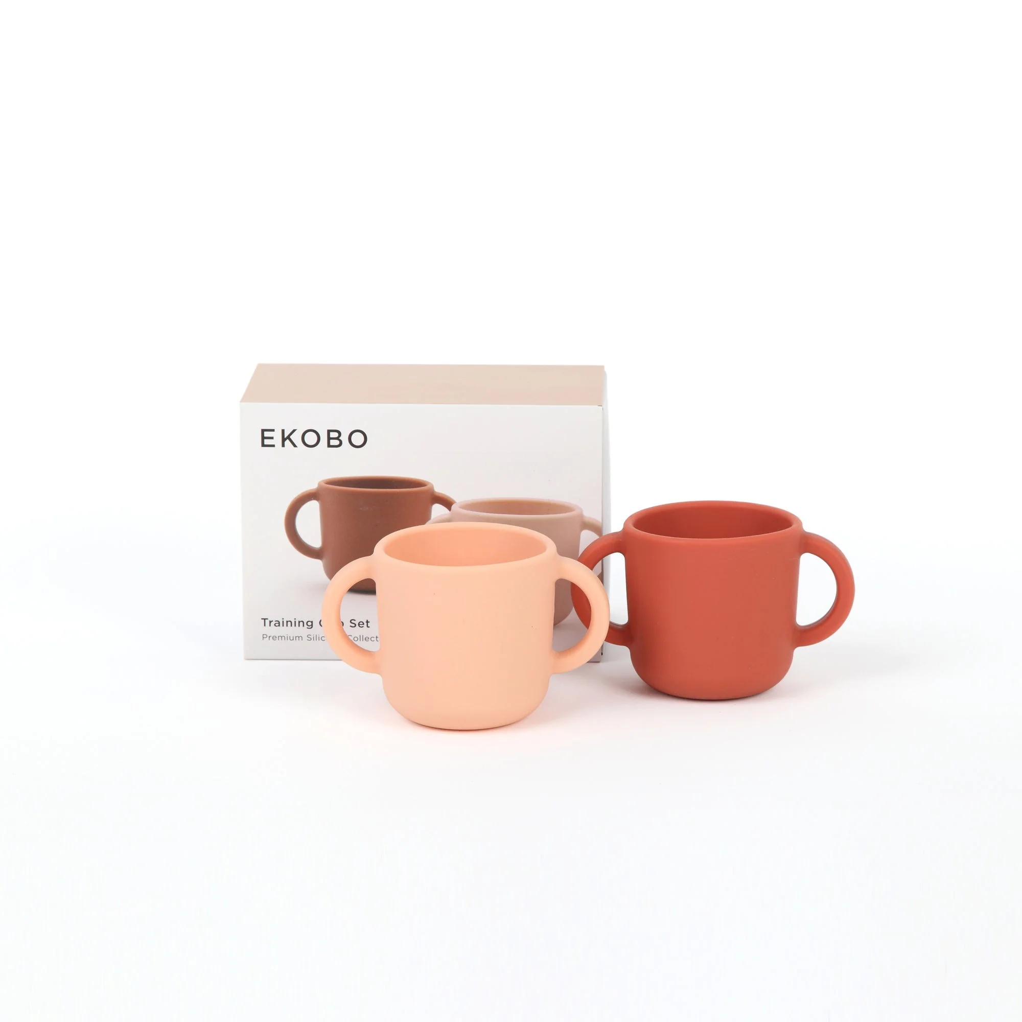Set 2 Tasses D'Apprentissage En Silicone - Blush/Terracotta - Image 2