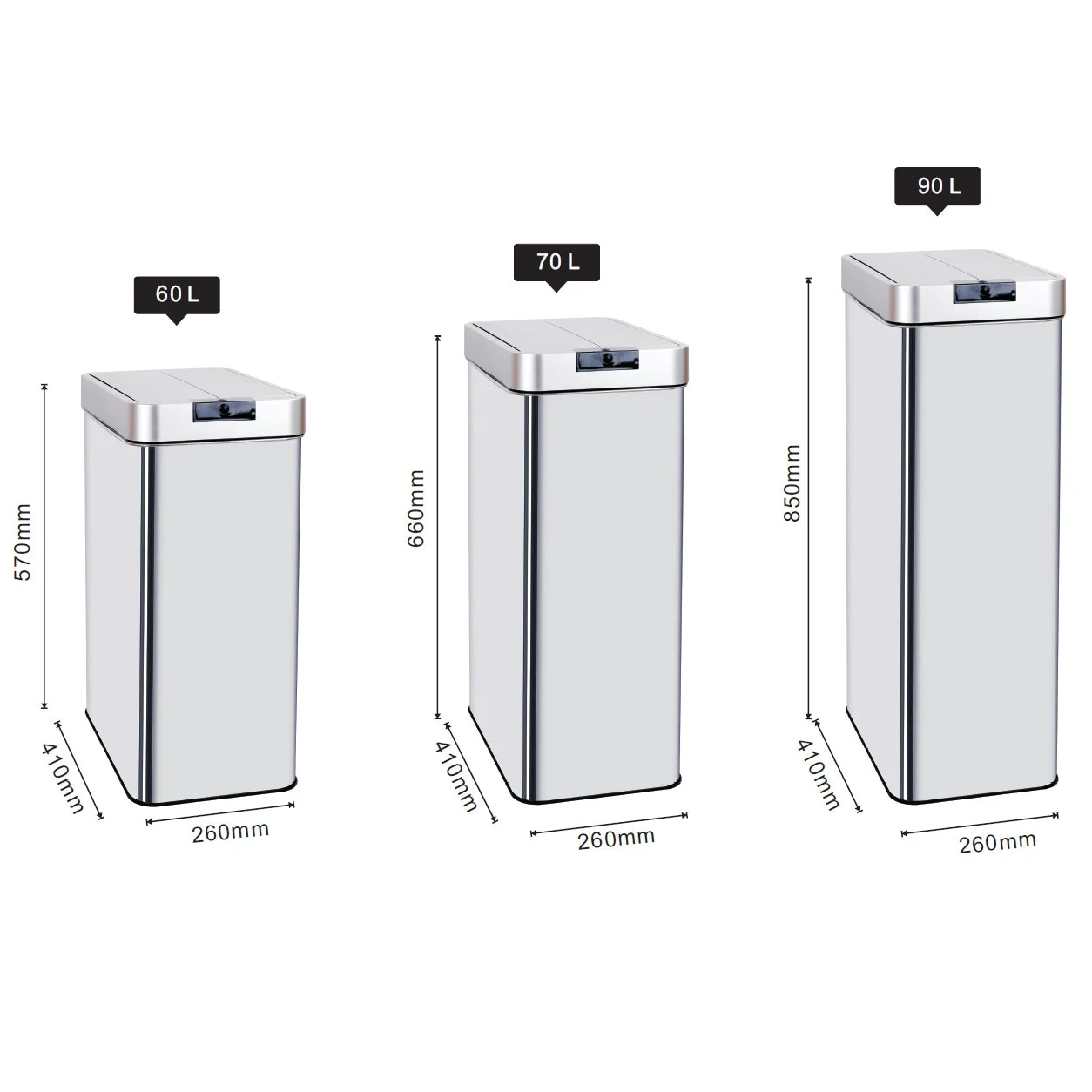 Poubelle Automatique Silverlake 70L - Inox - Image 6