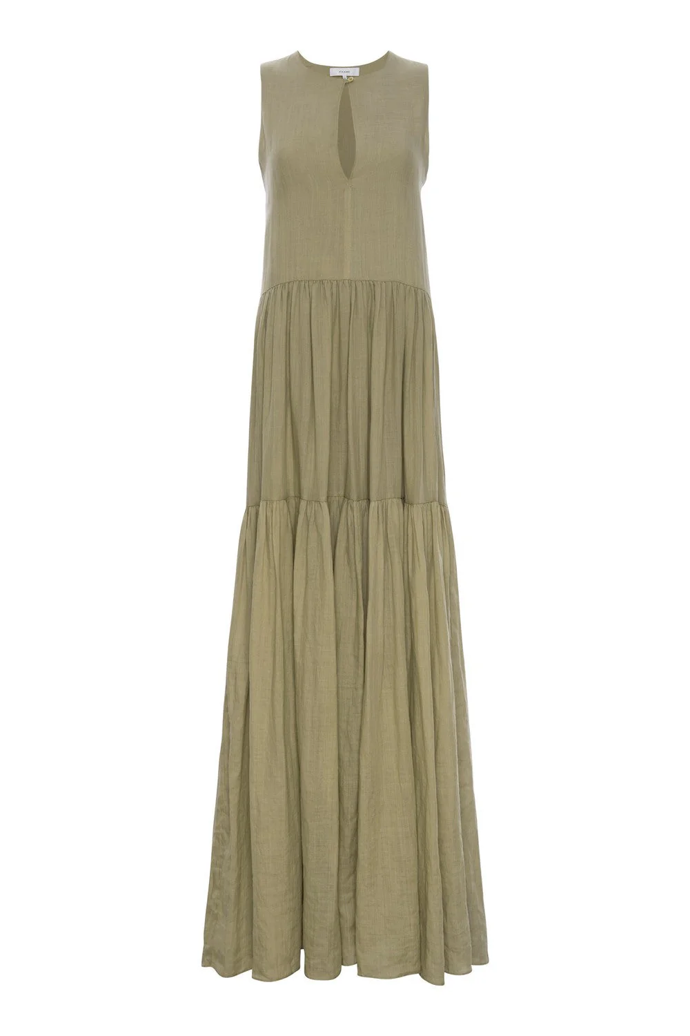 Robe Sleeveless Tie Neck Maxi - Khaki Green - Image 7